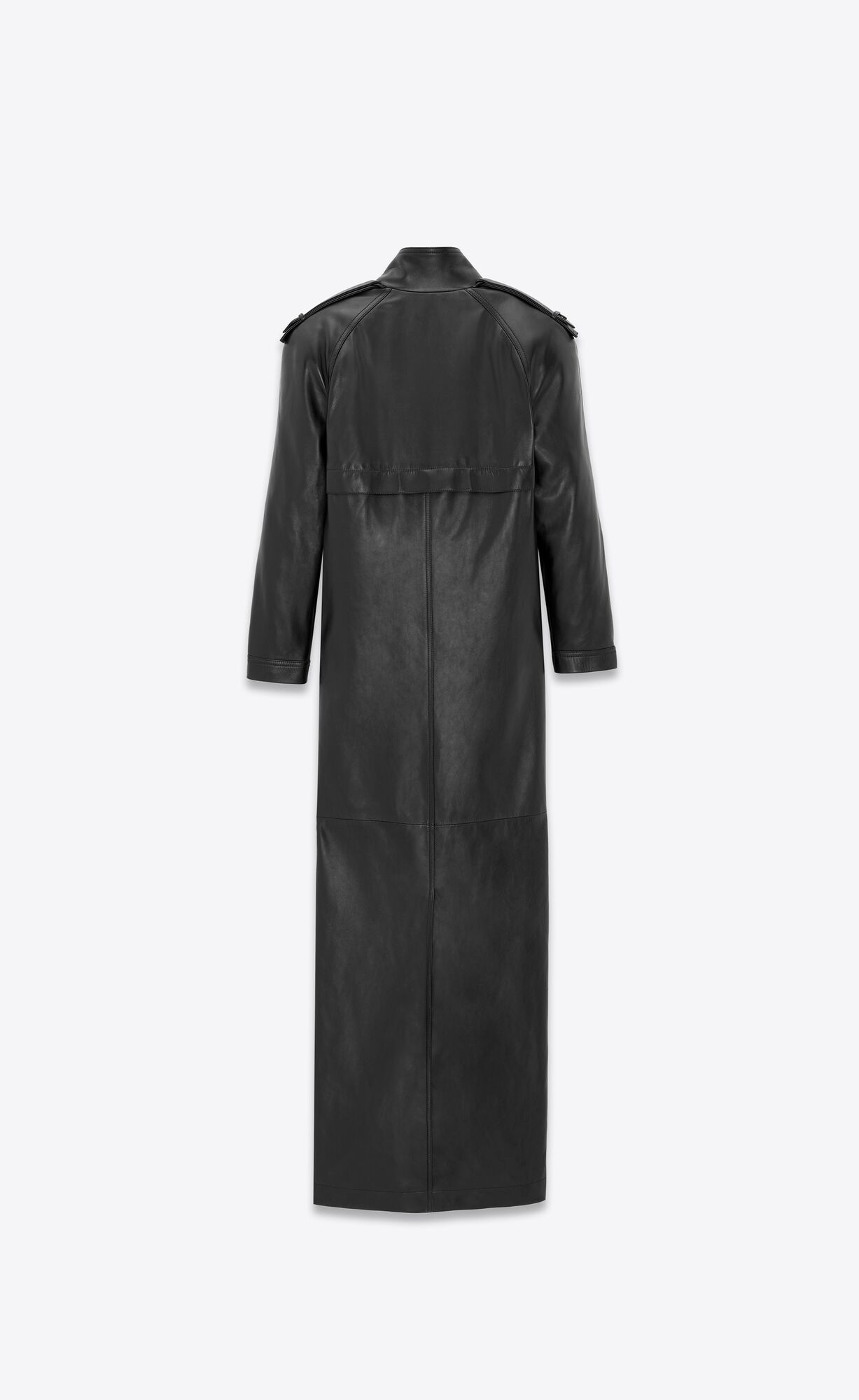 YSL Long Coat In Lambskin Schwarz | 92304-XLYS