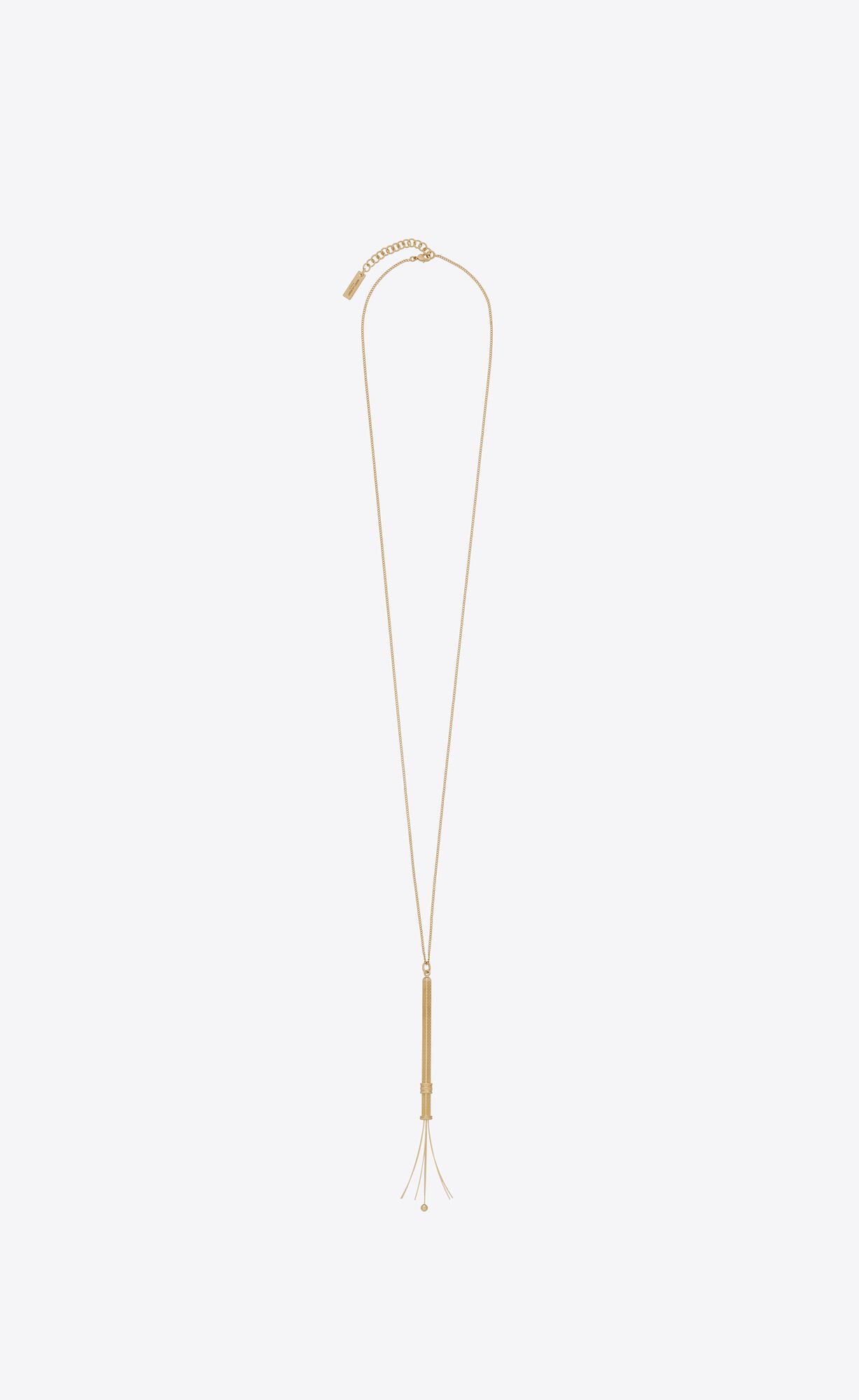 YSL Long Cocktail Stirrer Necklace In Metal Gold | 36804-SNEL