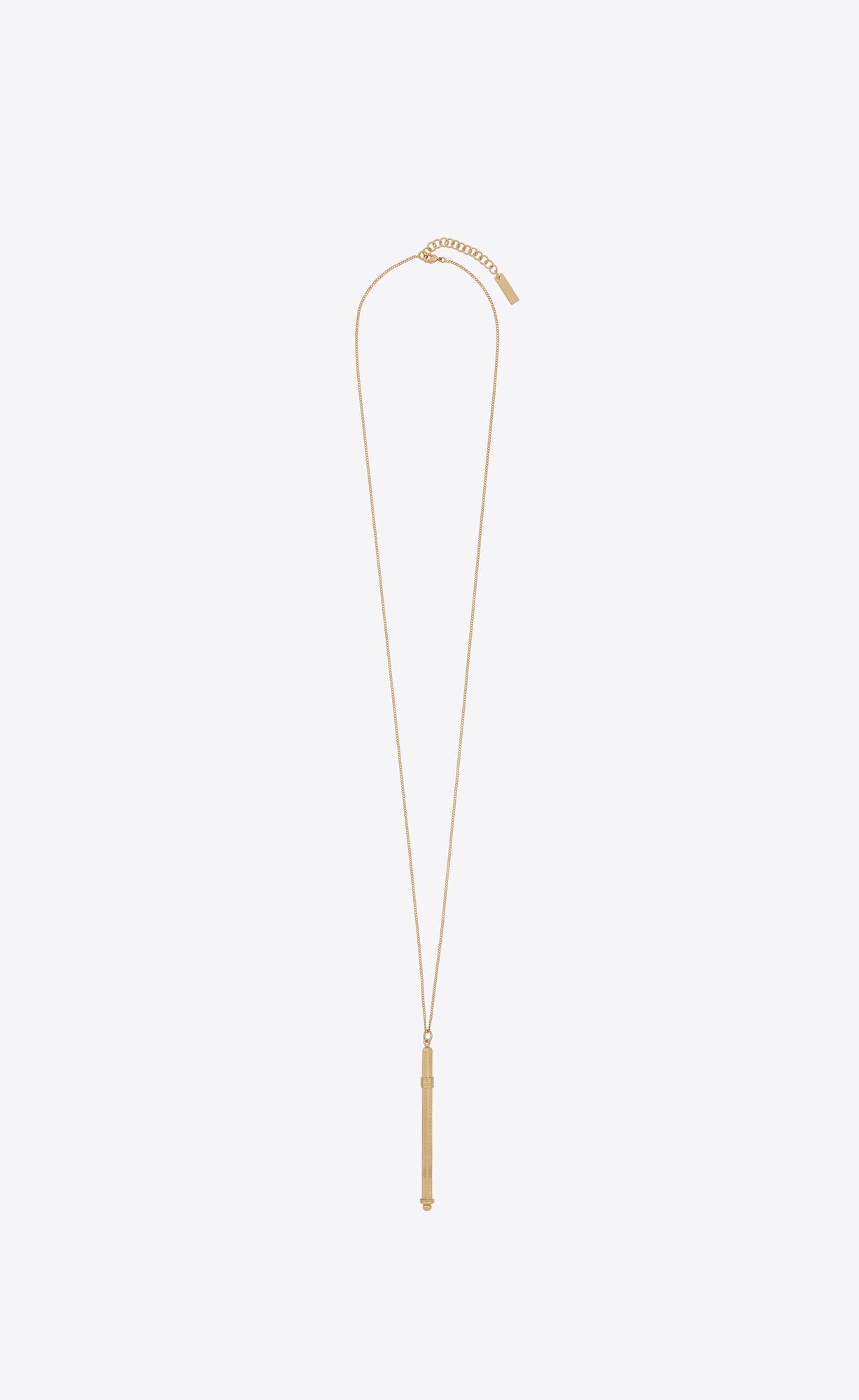 YSL Long Cocktail Stirrer Necklace In Metal Gold | 36804-SNEL