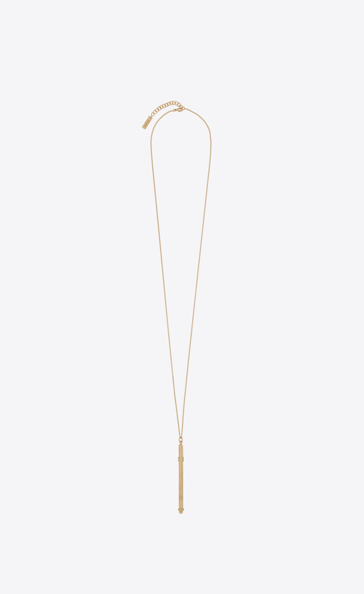 YSL Long Cocktail Stirrer Necklace In Metal Gold | 36804-SNEL