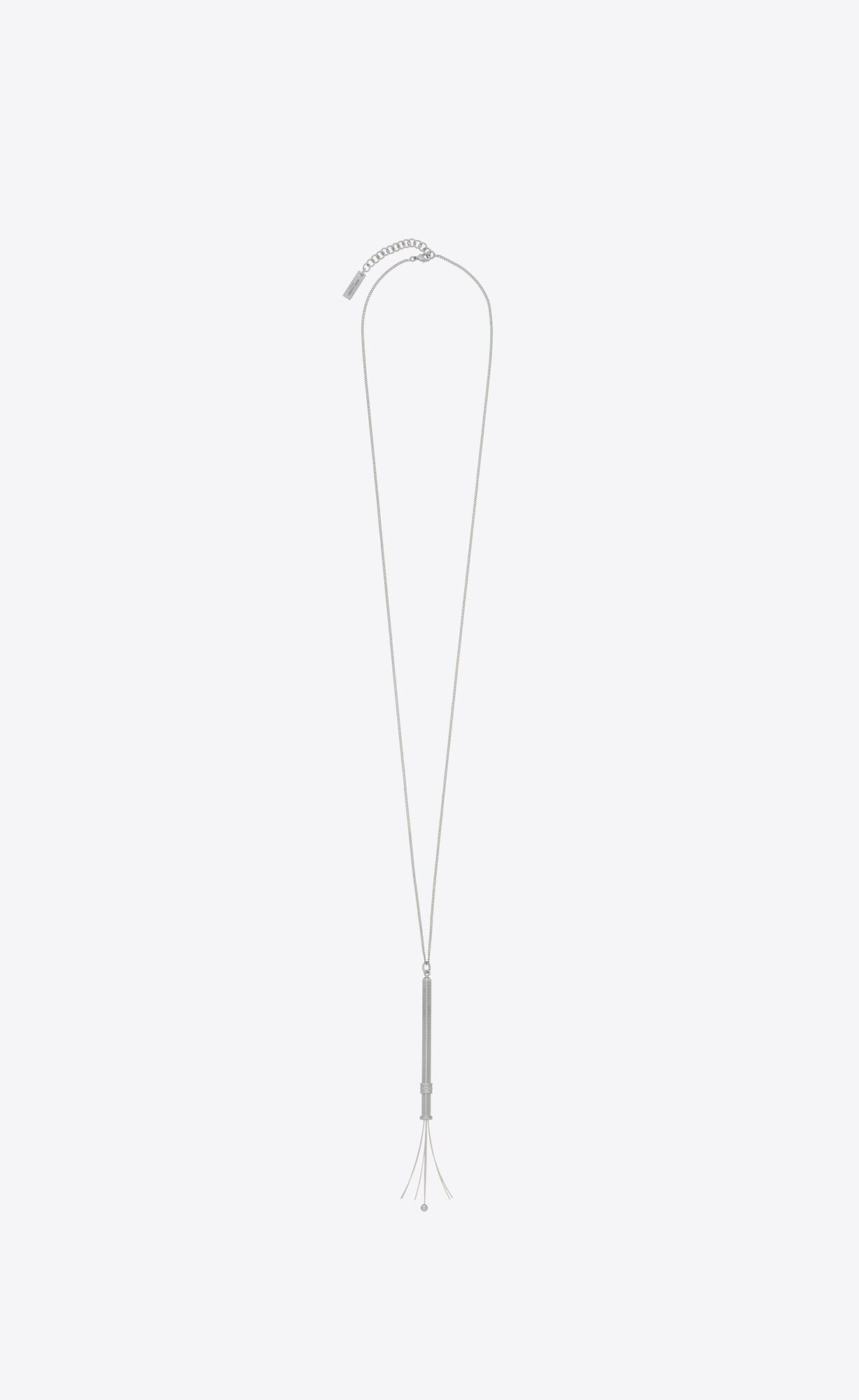 YSL Long Cocktail Stirrer Necklace In Metal Palladium | 89214-QAXJ