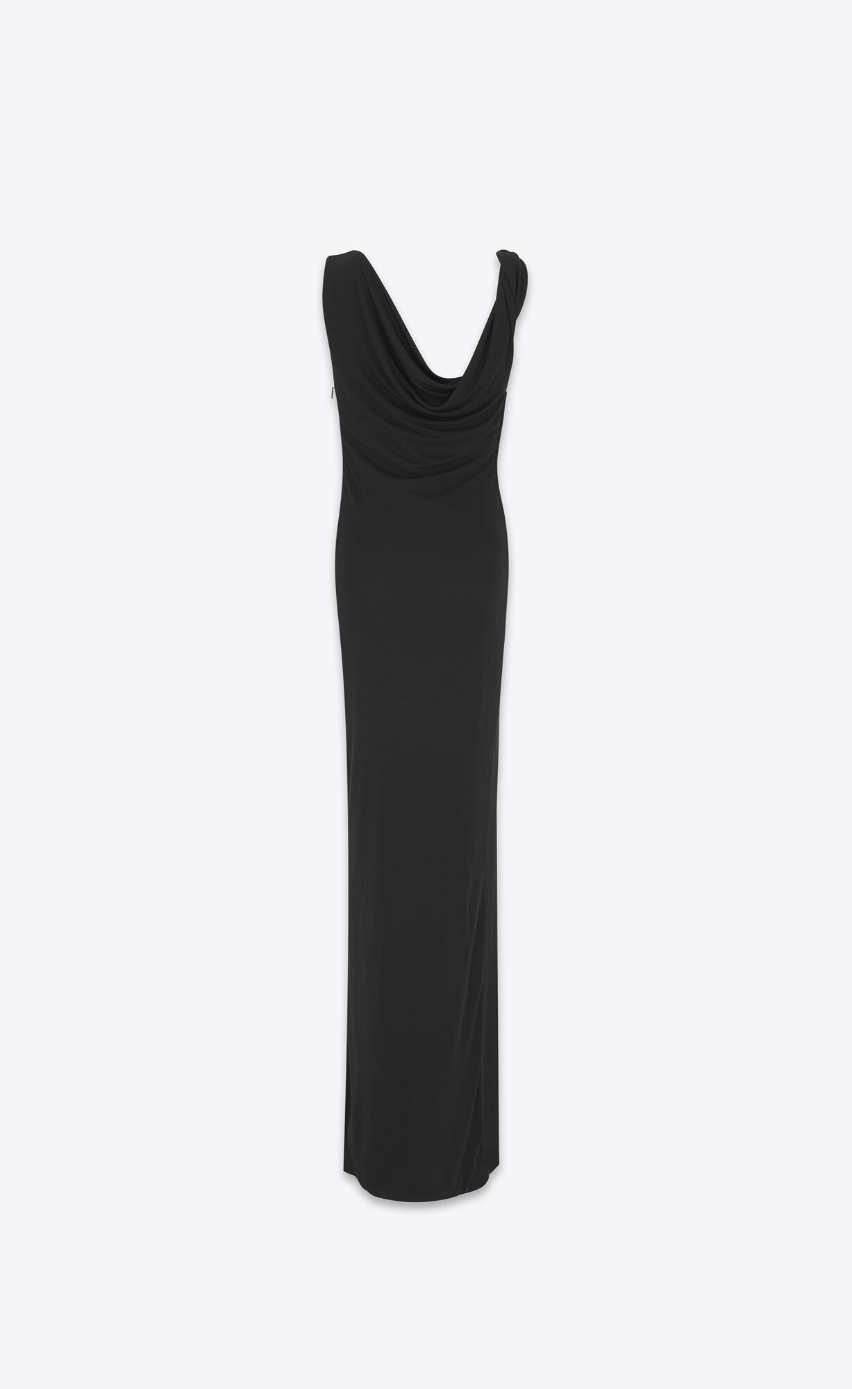 YSL Long Draped Kleider In Crepe Jersey Schwarz | 04671-VZEX