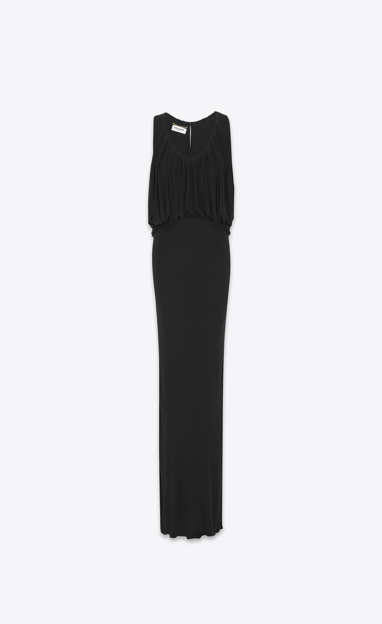 YSL Long Draped Kleider In Jersey Schwarz | 39206-EVQA