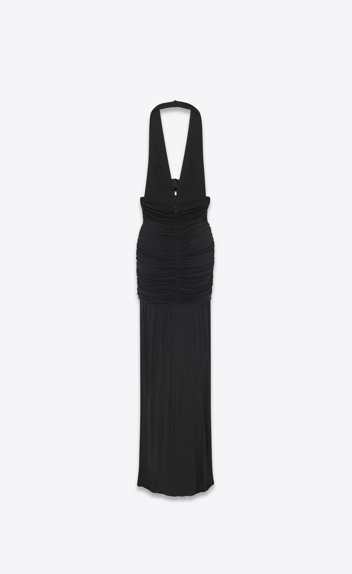 YSL Long Halterneck Kleider In Crepe Jersey Schwarz | 64208-GWHQ