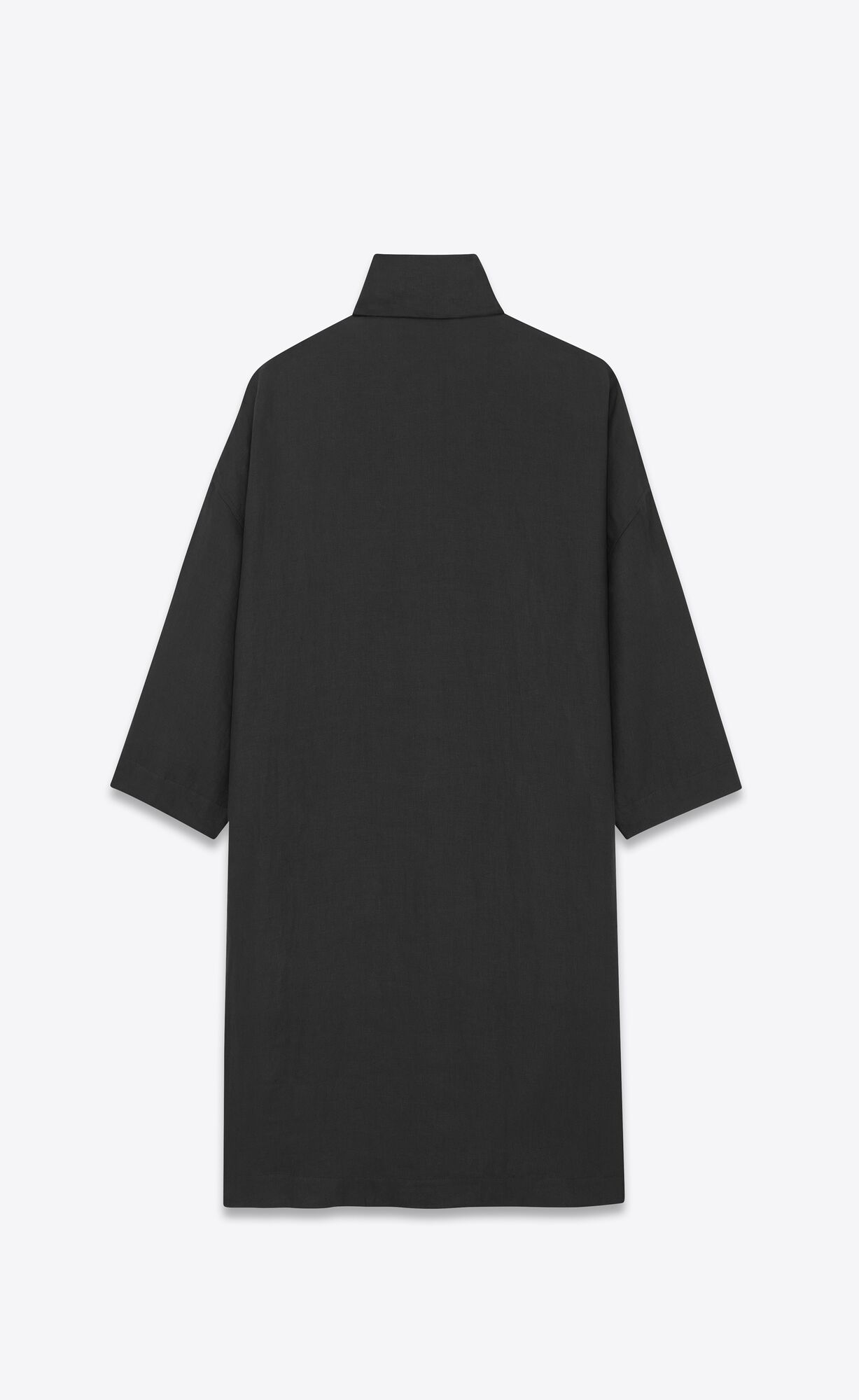 YSL Long Kaftan In Linen Schwarz | 75134-CILG