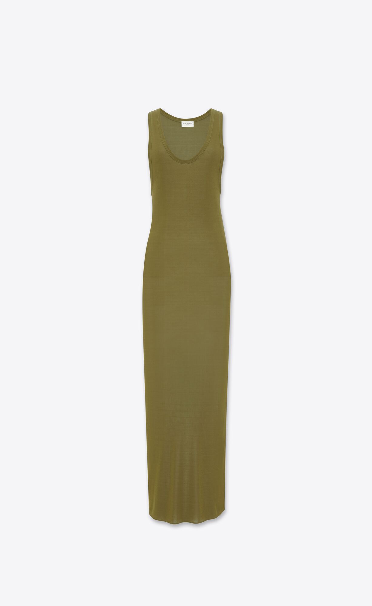 YSL Long Kleider In Jersey Vert Mousse | 58761-VKGB