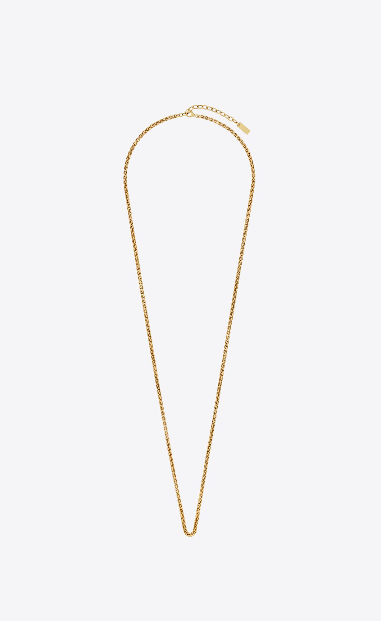 YSL Long Wheat Chain Necklace In Metal Gold | 43957-CJDS