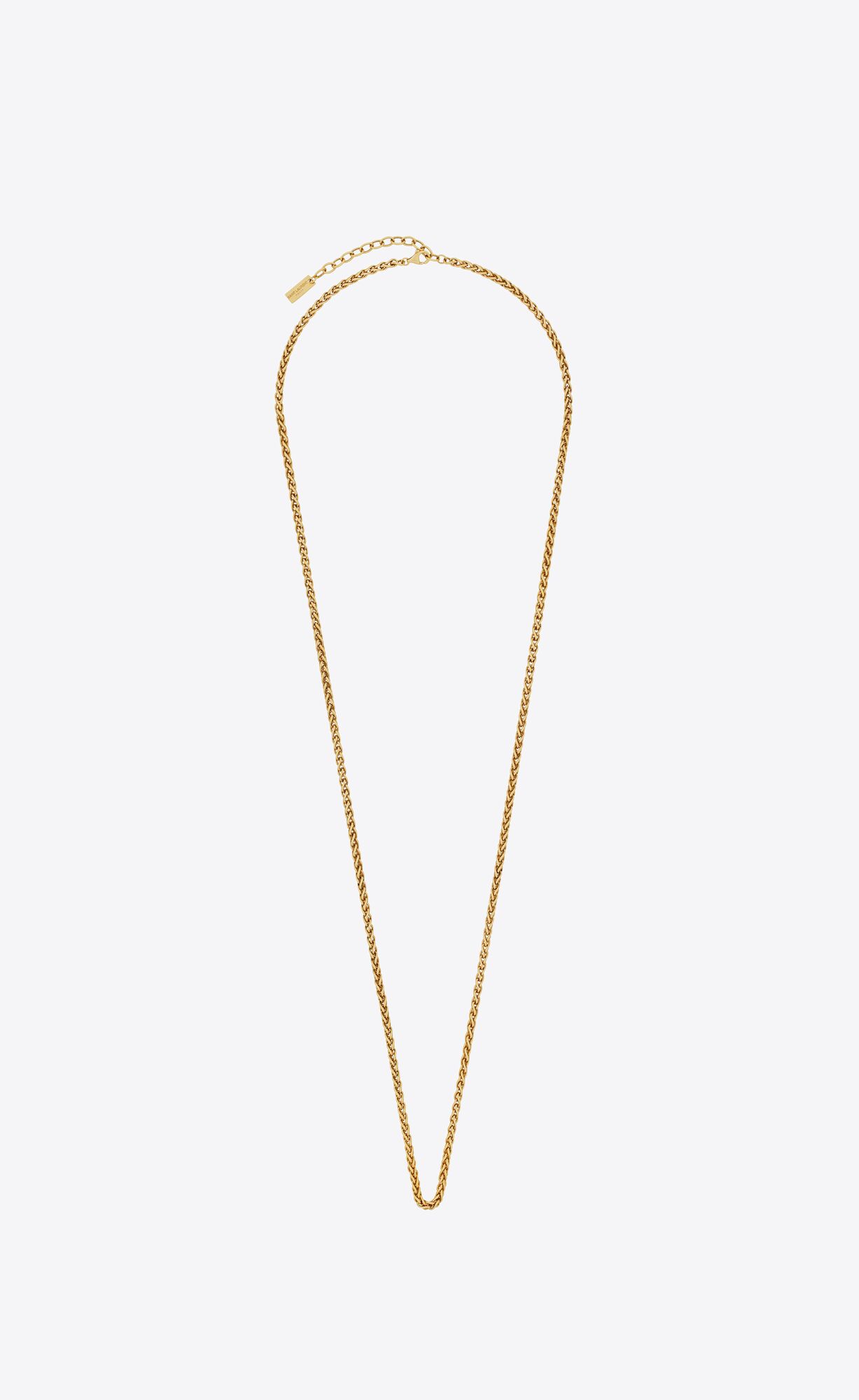 YSL Long Wheat Chain Necklace In Metal Gold | 43957-CJDS