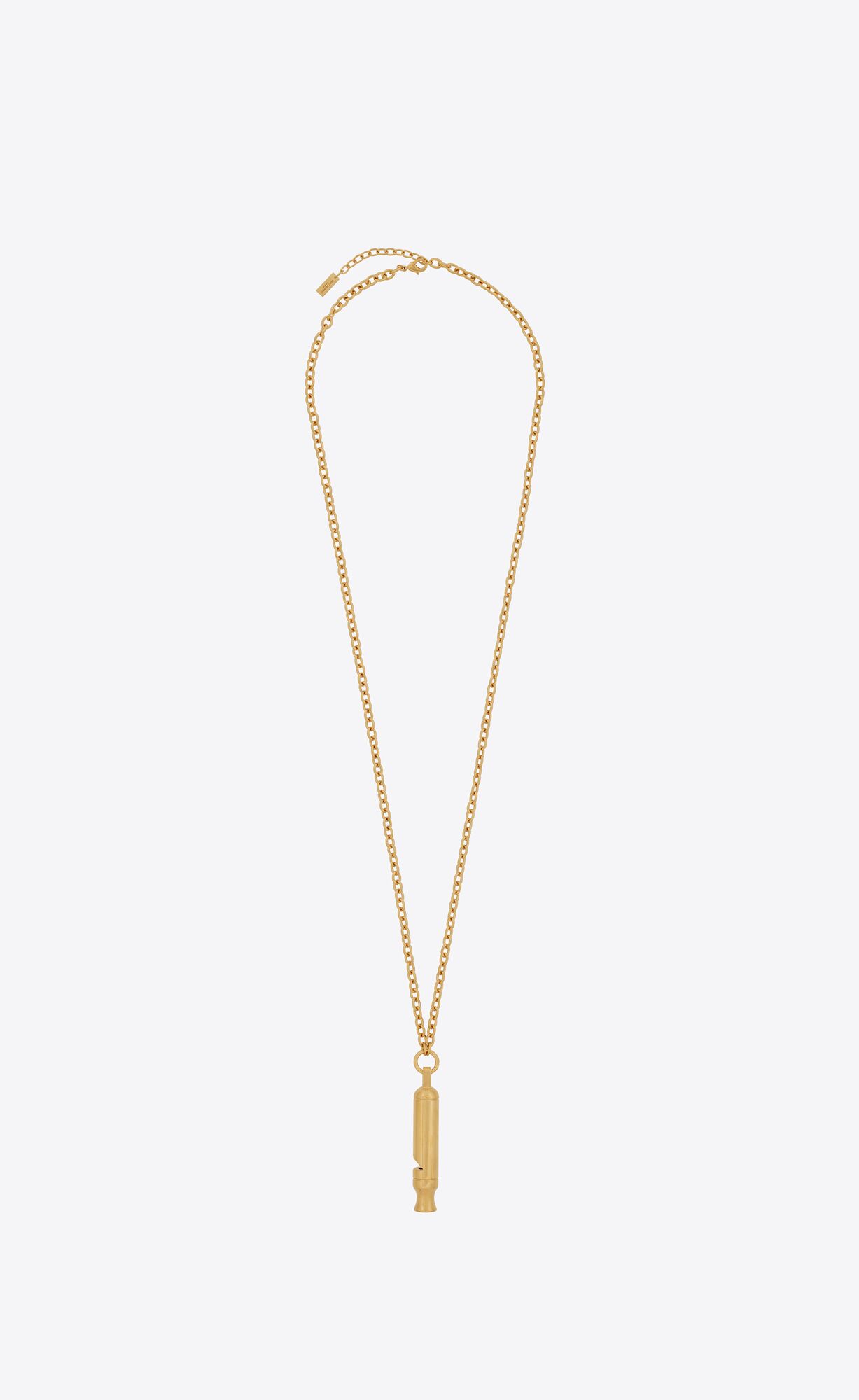 YSL Long Whistle Charm Necklace In Metal Gold | 16945-YAOR