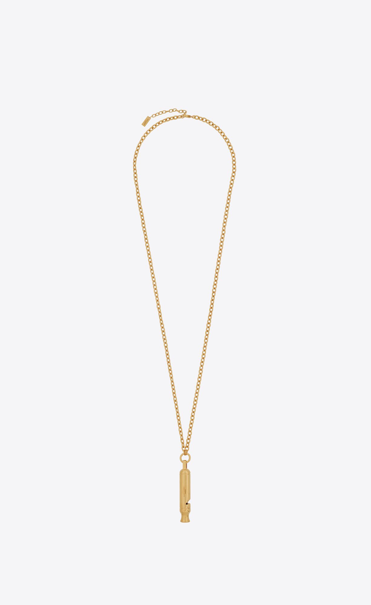 YSL Long Whistle Charm Necklace In Metal Gold | 16945-YAOR