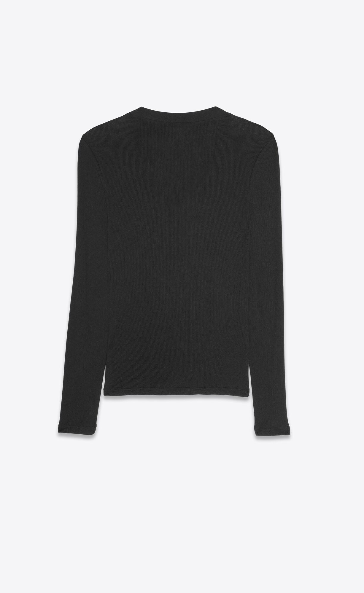 YSL Long-sleeve T-shirt In Gerippt Jersey Noir | 43275-WHUS