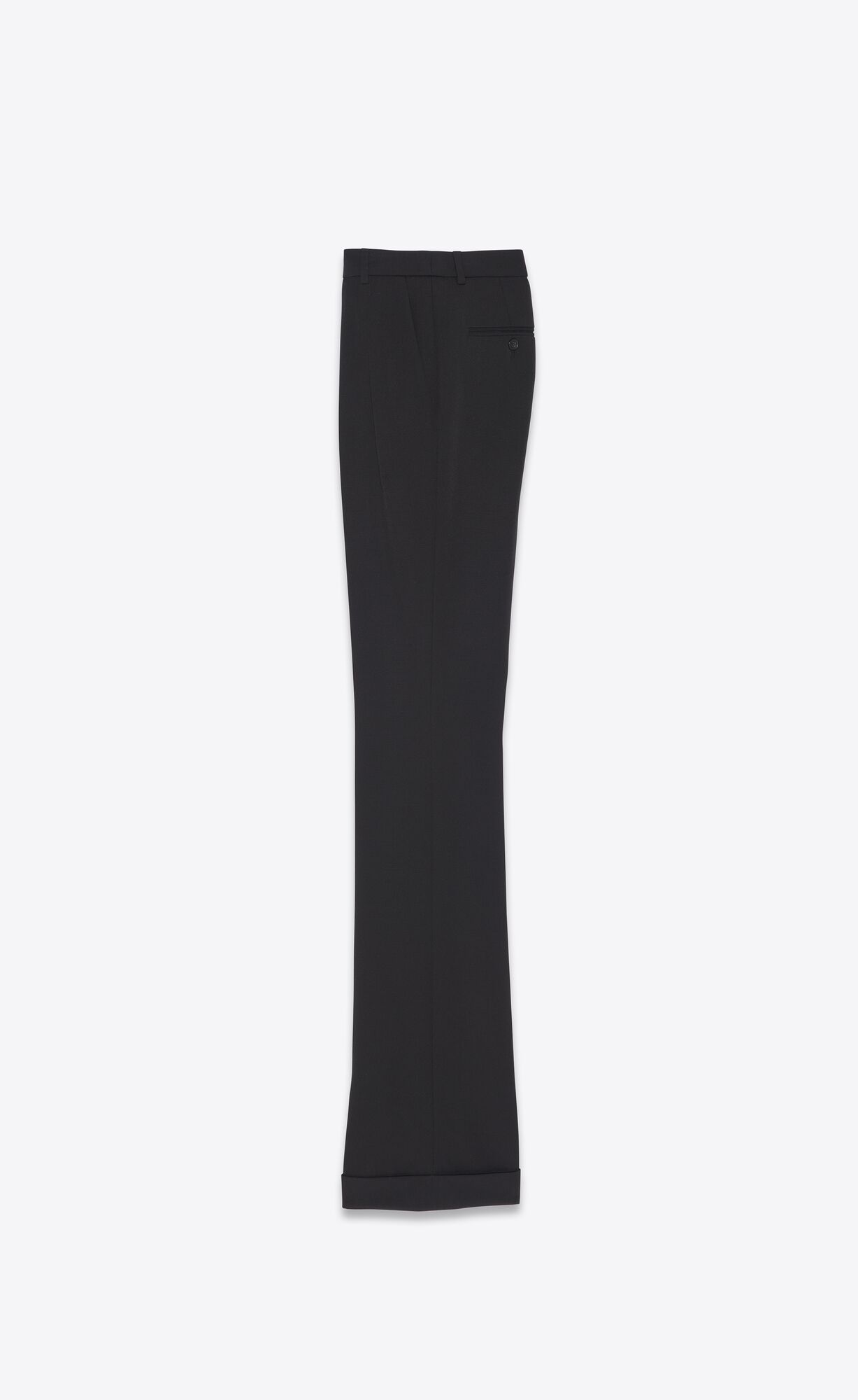 YSL Loose-fit Pants In Grain De Poudre Noir | 86542-LGCT