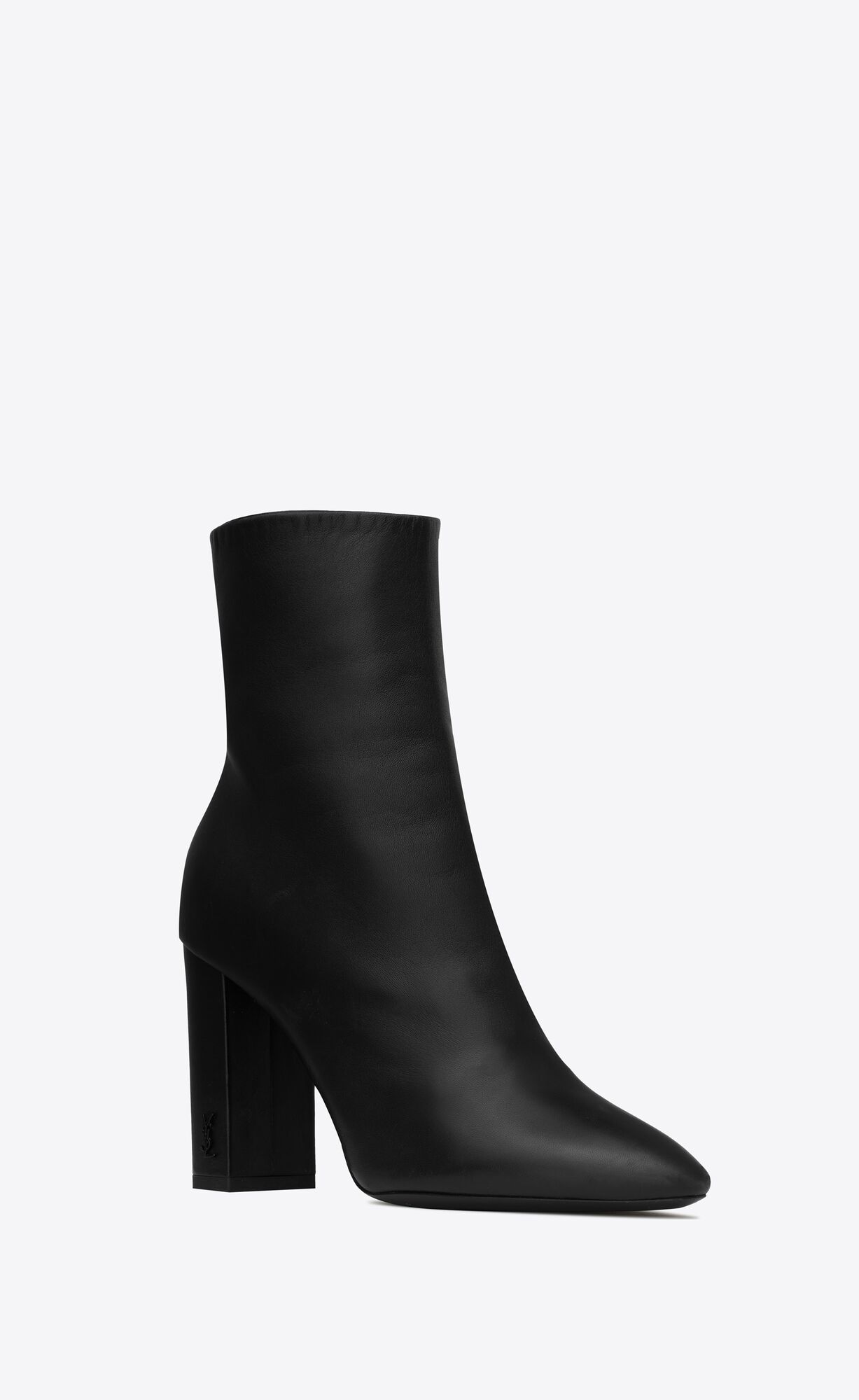 YSL Lou Ankle Boots In Leder Schwarz | 71253-HVZE