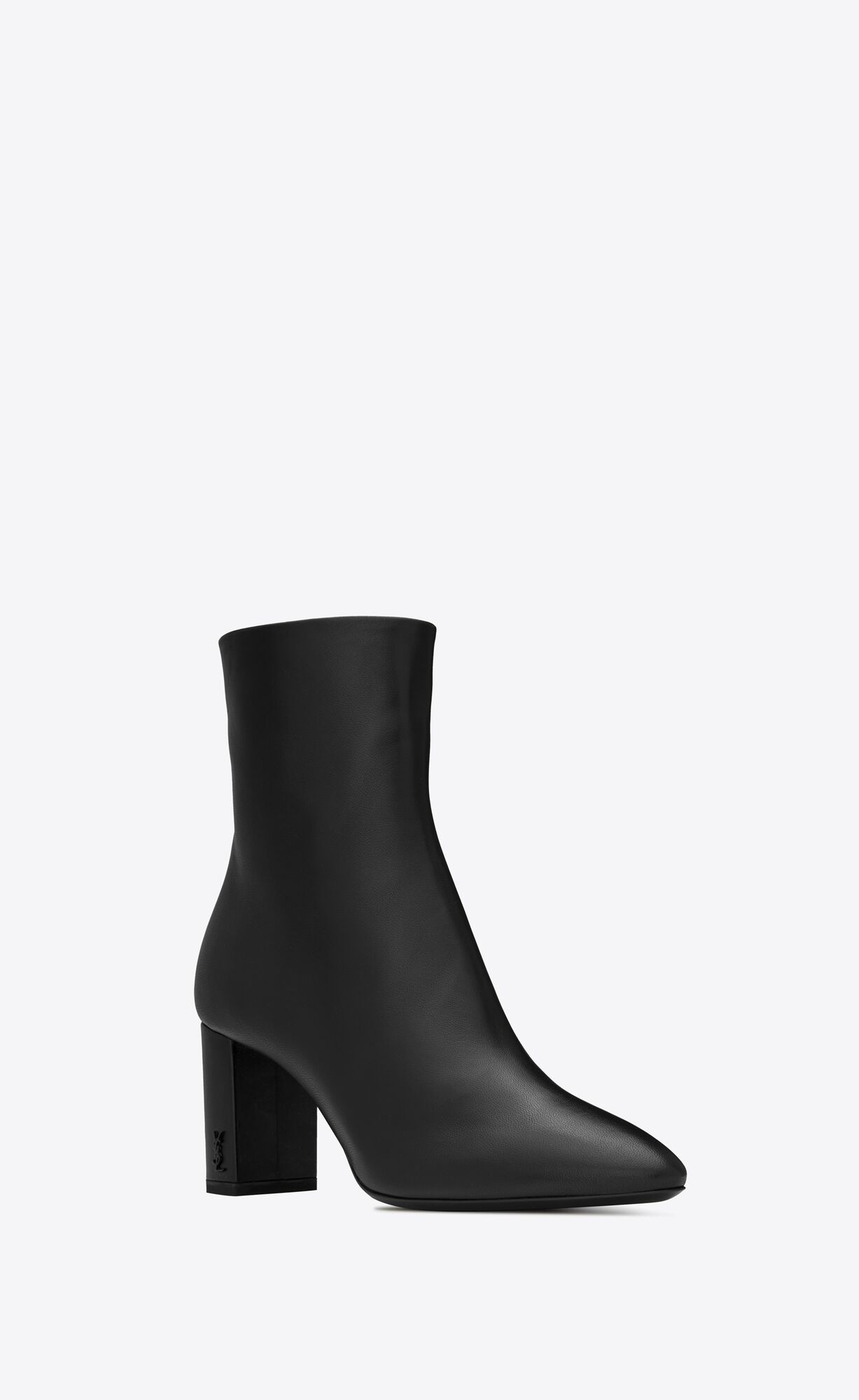 YSL Lou Ankle Boots In Smooth Leder Schwarz | 82630-JZCX