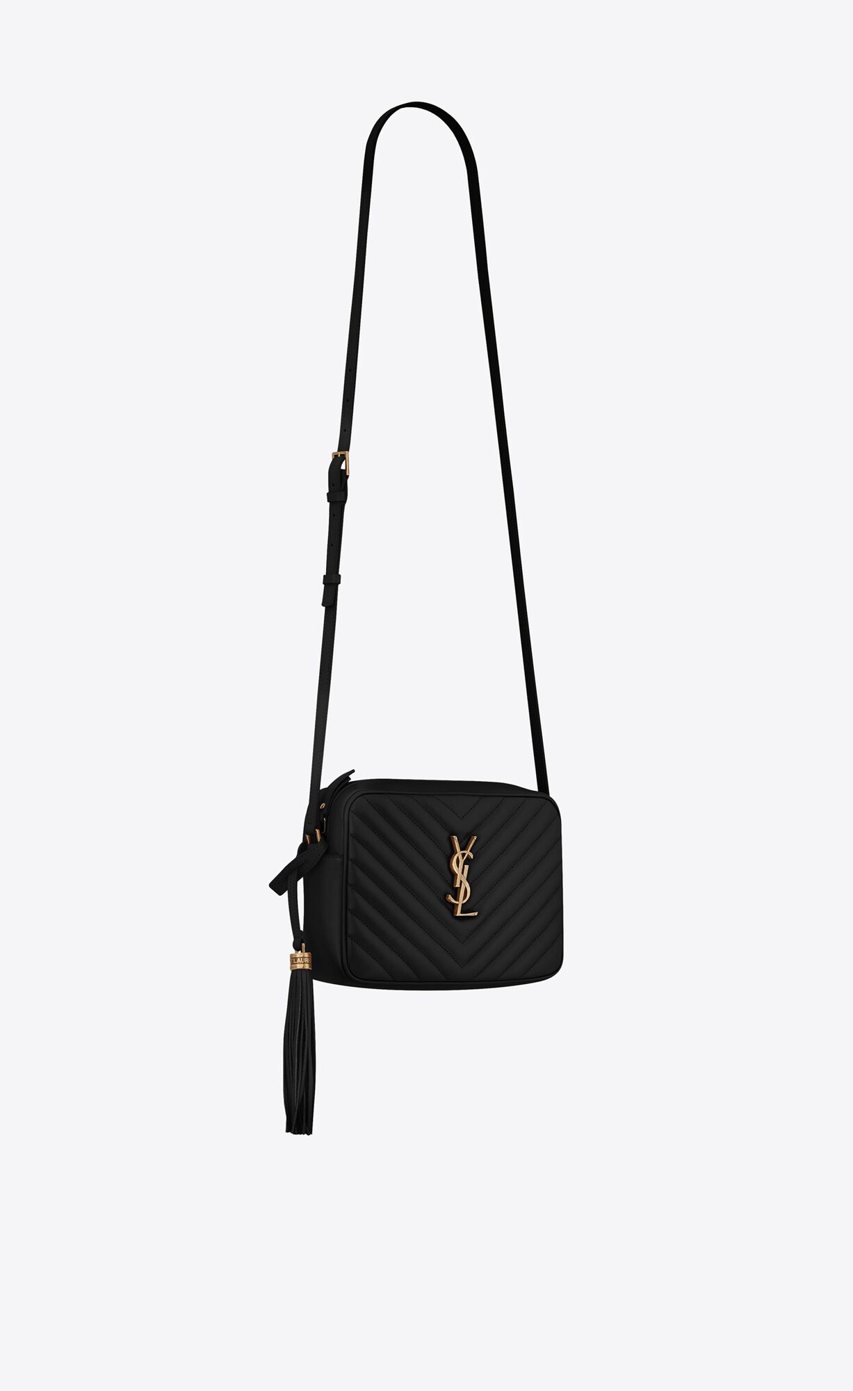 YSL Lou Camera Bag In Gesteppt Leder Schwarz | 12567-RQHU