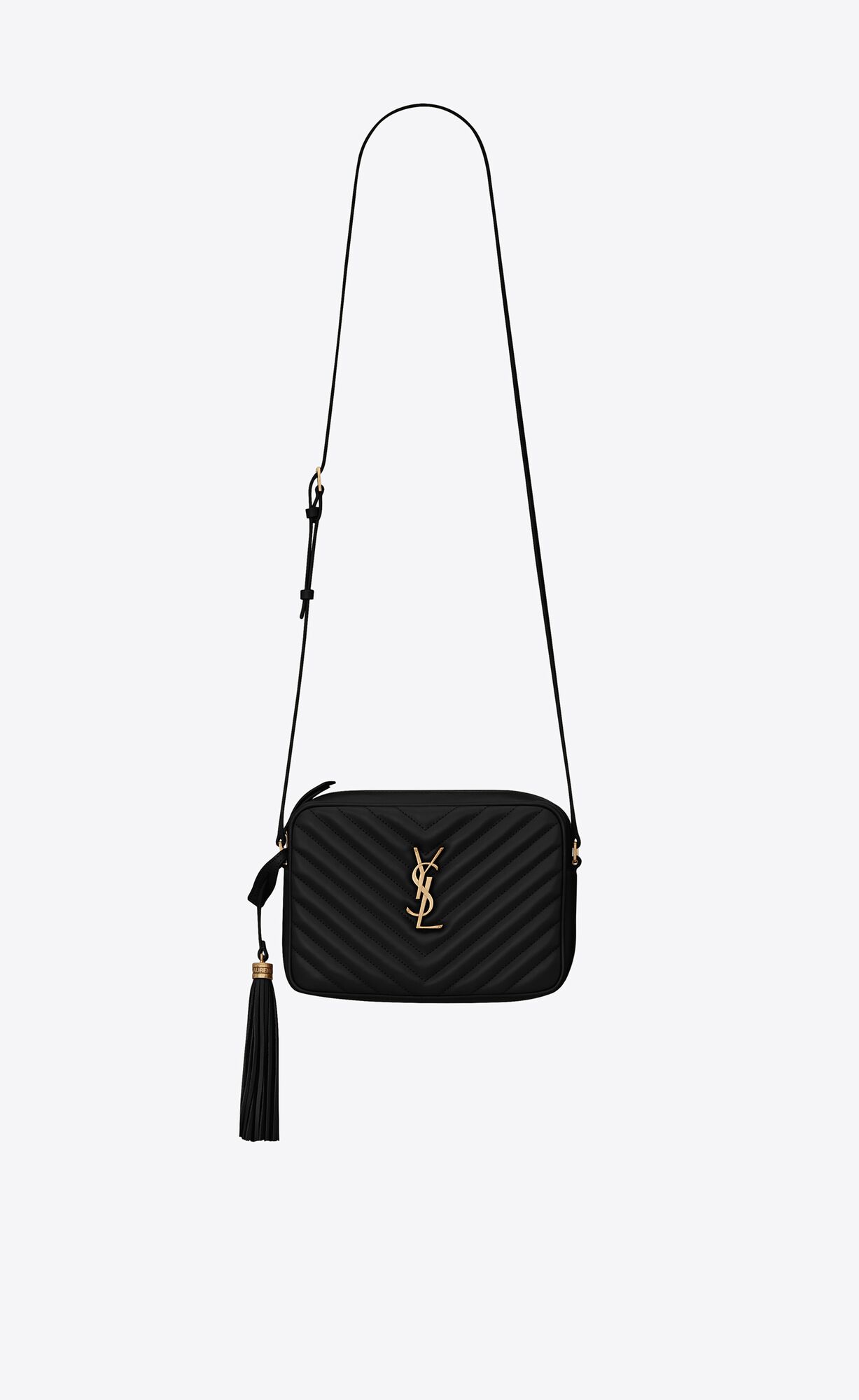 YSL Lou Camera Bag In Gesteppt Leder Schwarz | 12567-RQHU