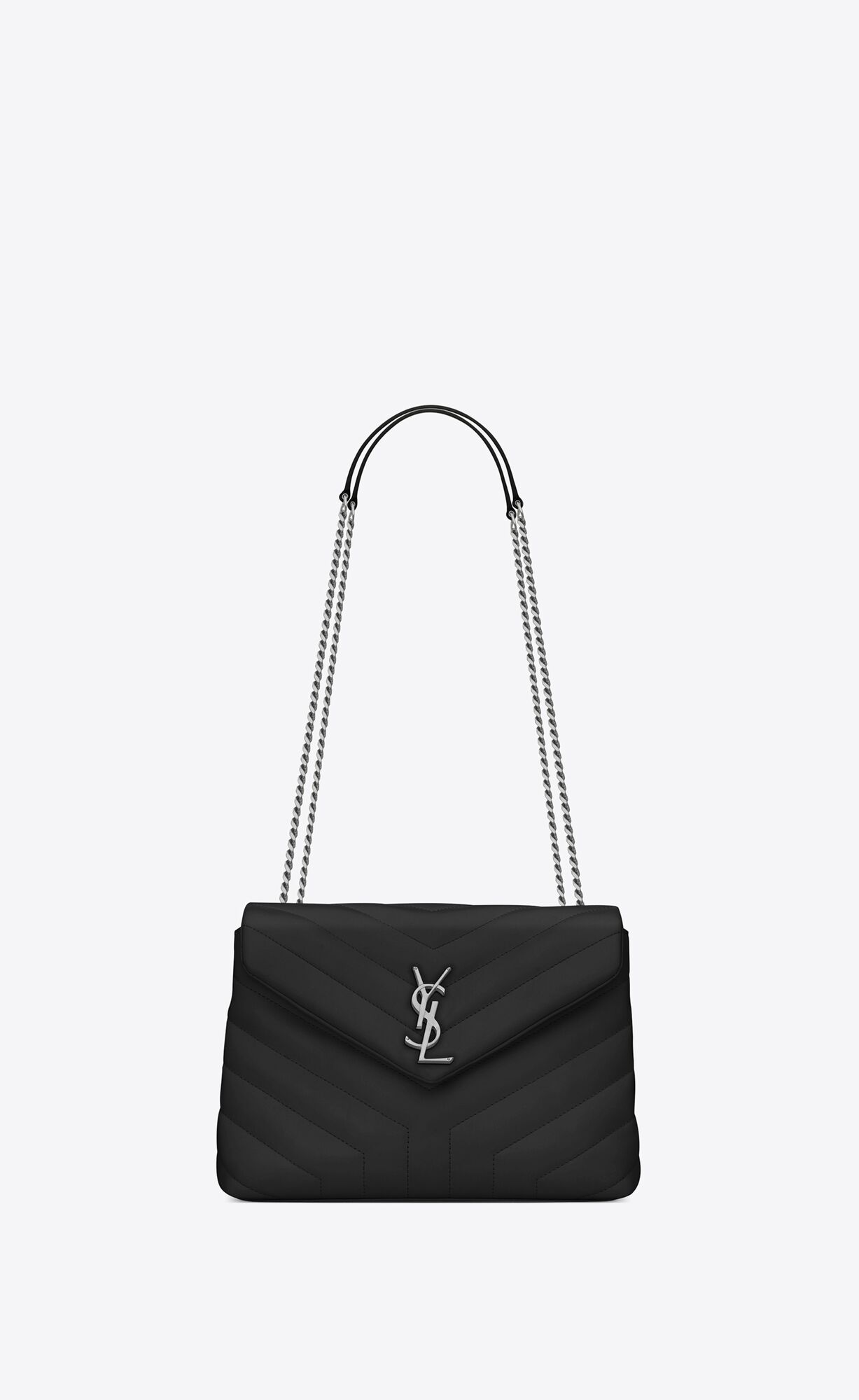 YSL Loulou Small Chain Bag In Gesteppt \