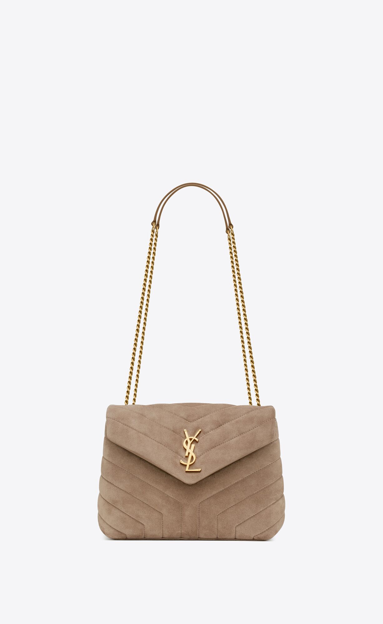 YSL Loulou Small Chain Bag In Gesteppt \