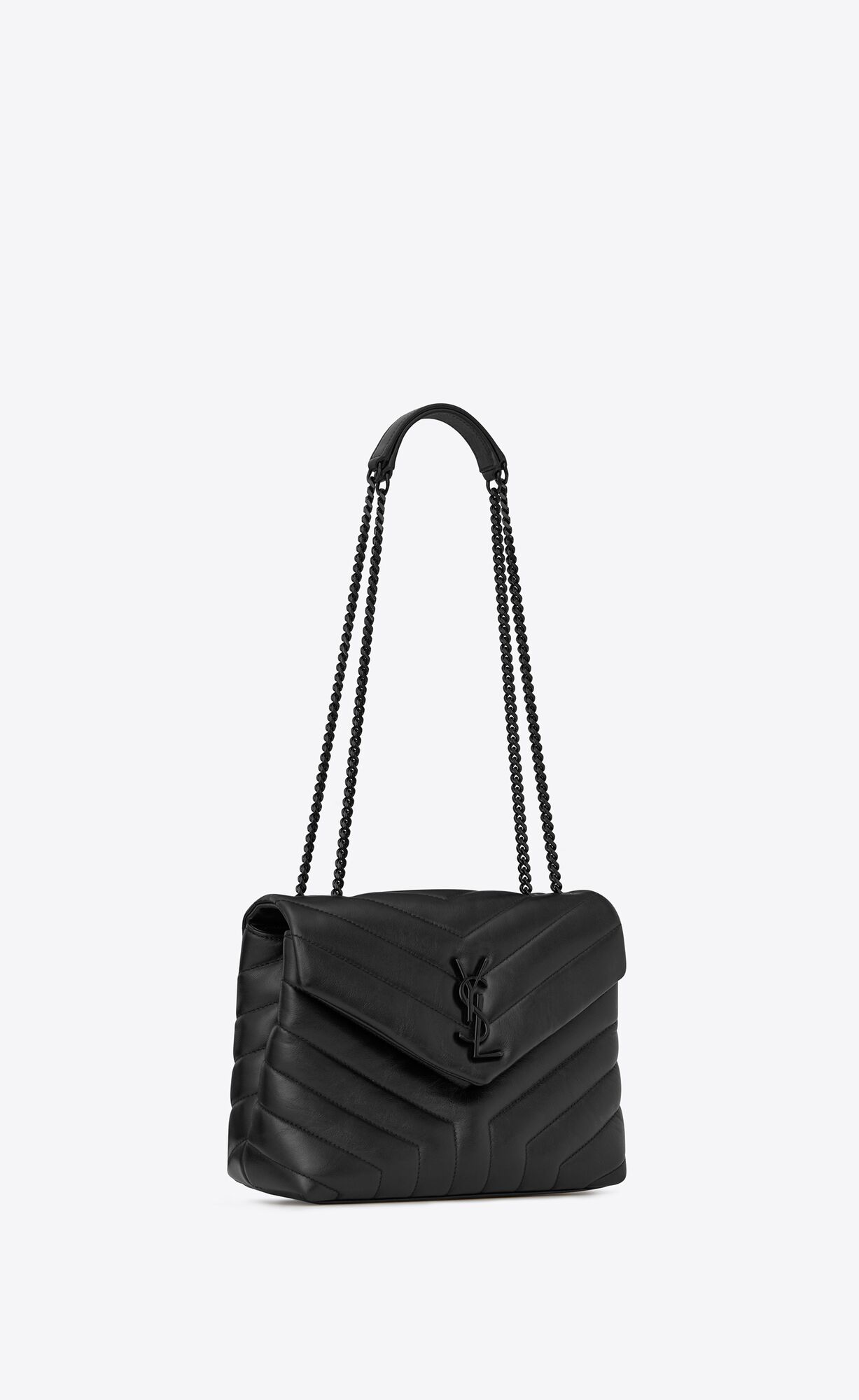 YSL Loulou Small Chain Bag In Gesteppt 