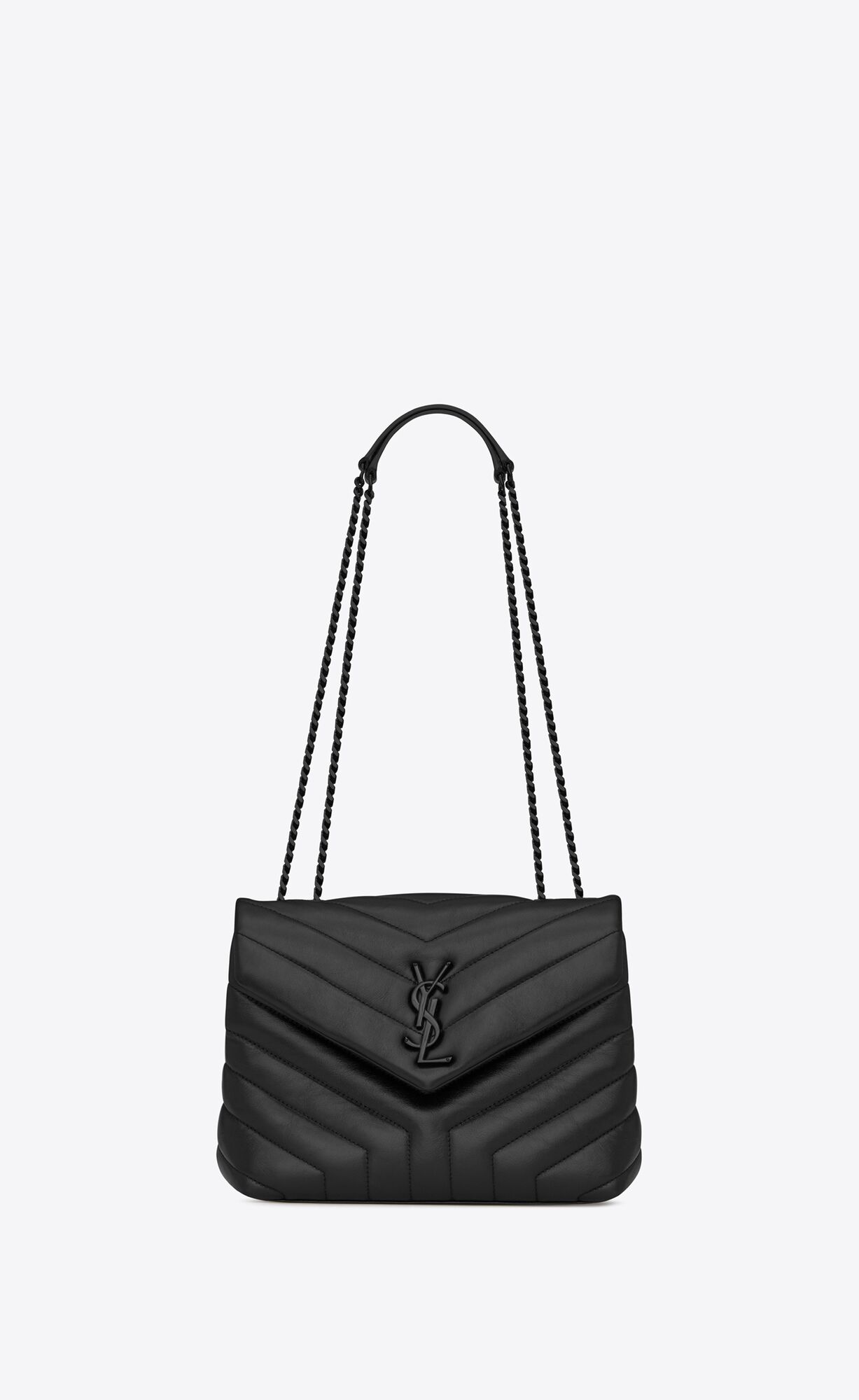 YSL Loulou Small Chain Bag In Gesteppt \