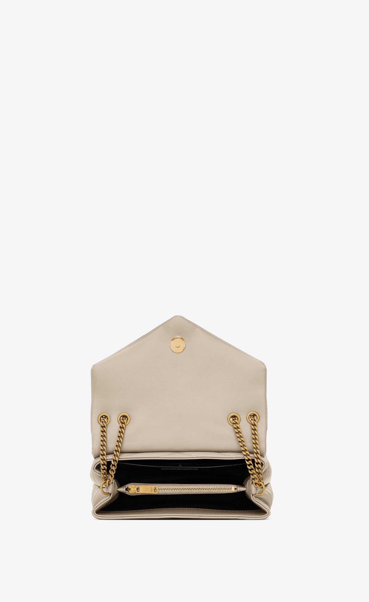 YSL Loulou Small Chain Bag In Gesteppt 