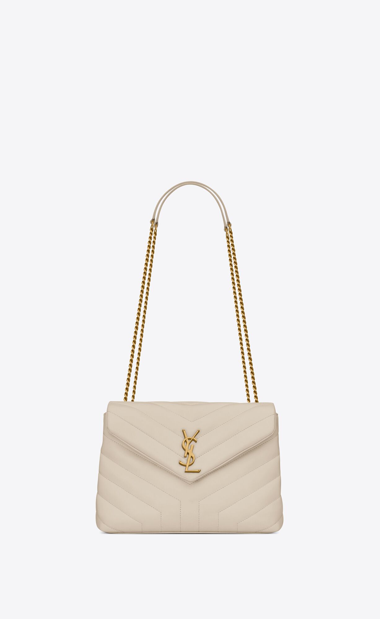 YSL Loulou Small Chain Bag In Gesteppt \