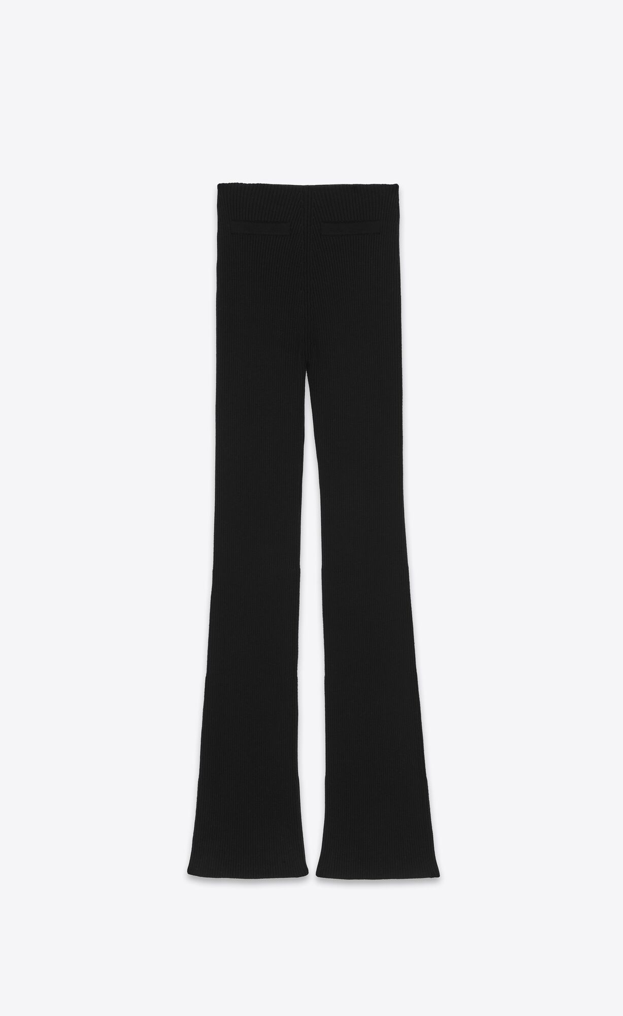 YSL Low-waisted Pants In Gerippt Wolle Schwarz | 59846-NJFB