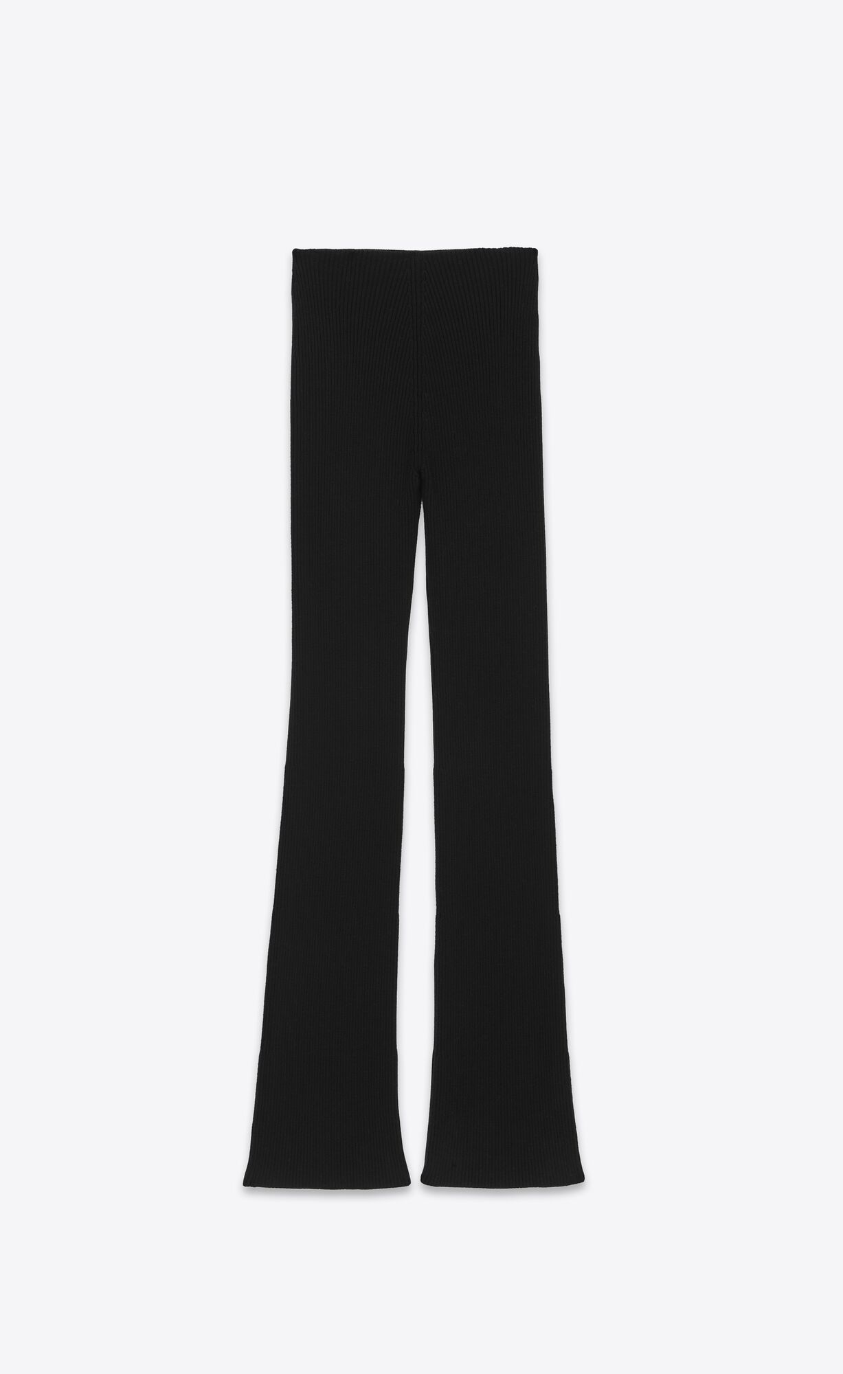 YSL Low-waisted Pants In Gerippt Wolle Schwarz | 59846-NJFB