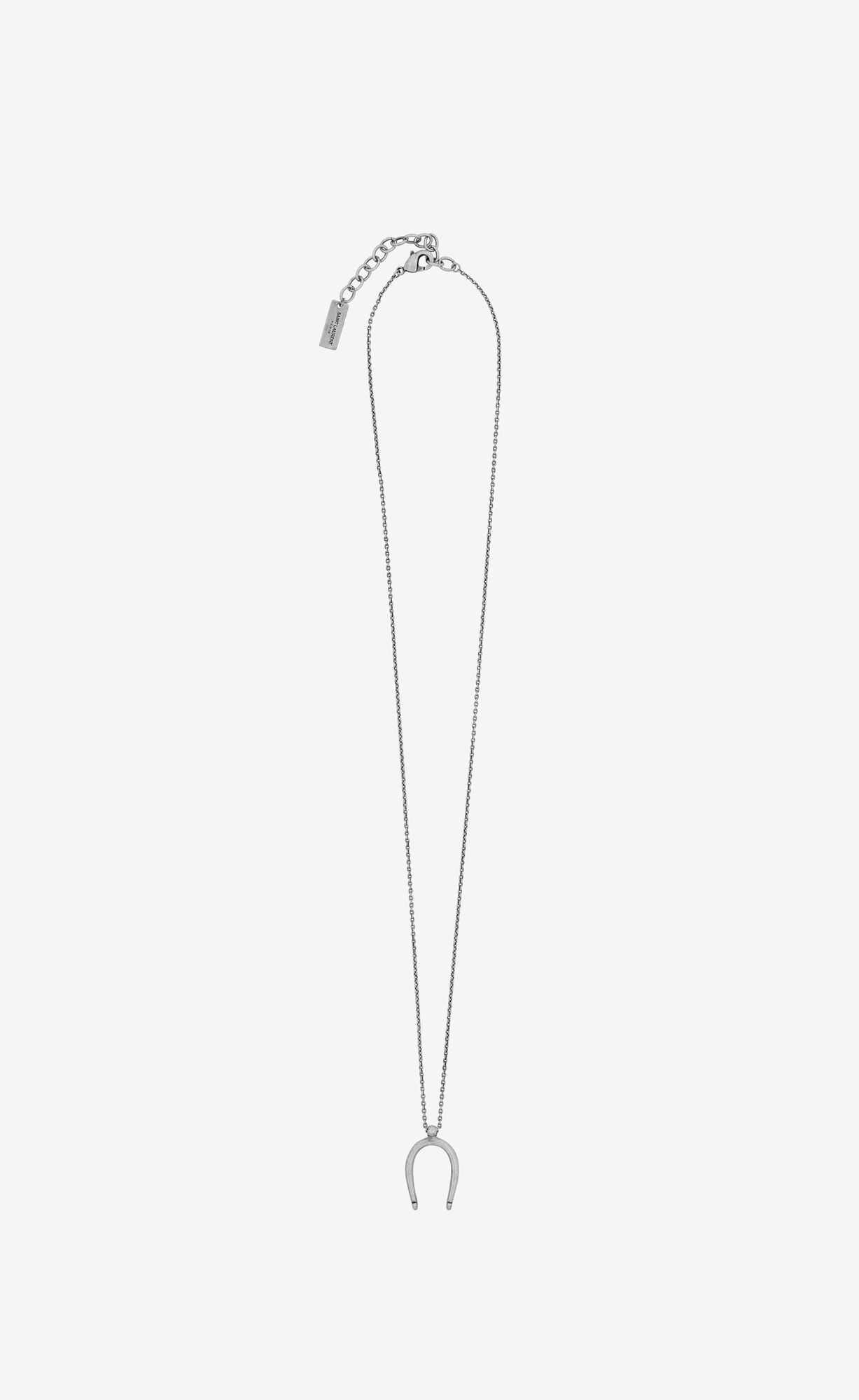 YSL Lucky Bone Charm Necklace In Metal Silber | 24083-OGFH