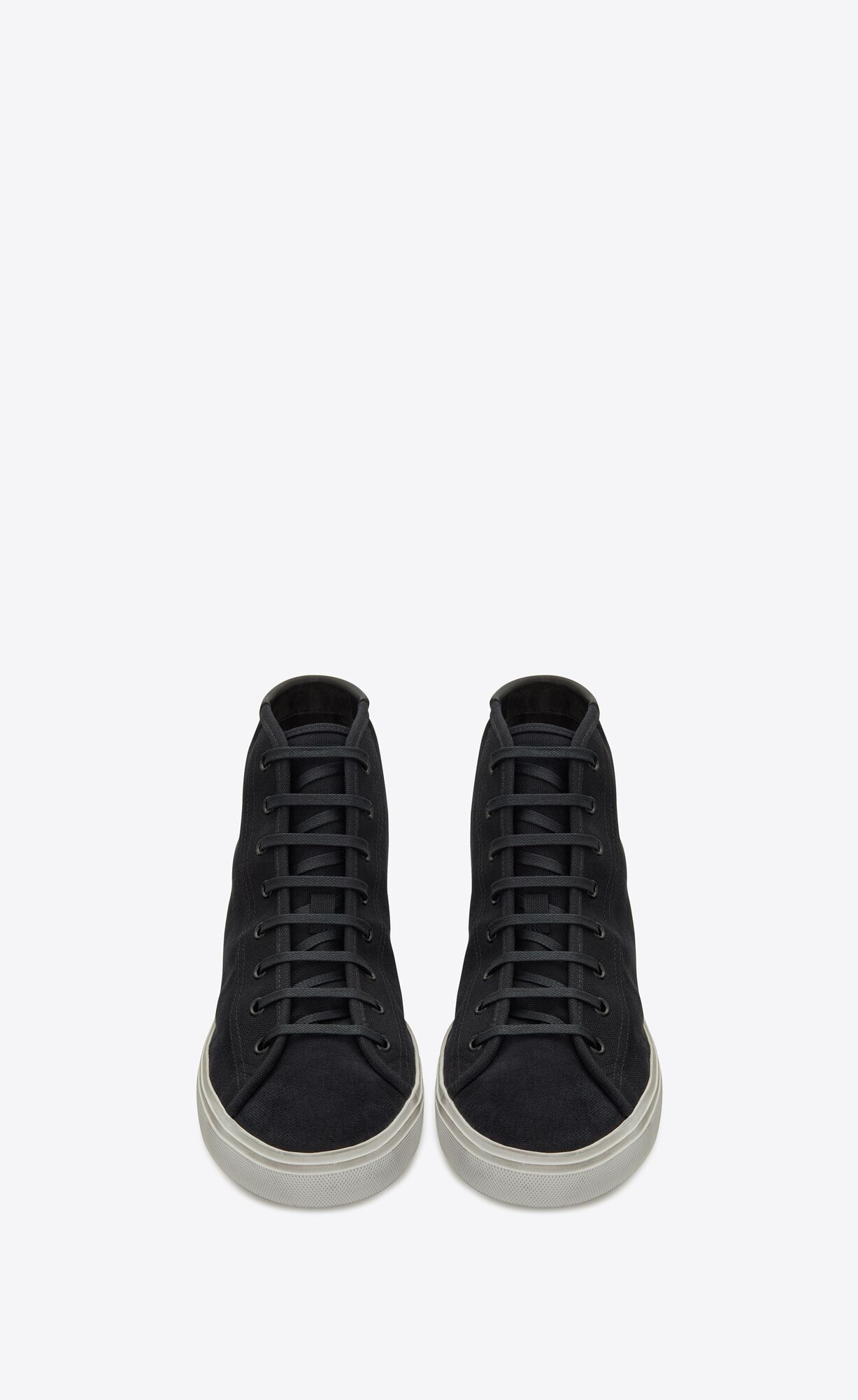 YSL Malibu Mid-top Sneakers In Canvas And Leder Schwarz | 03148-TYEP