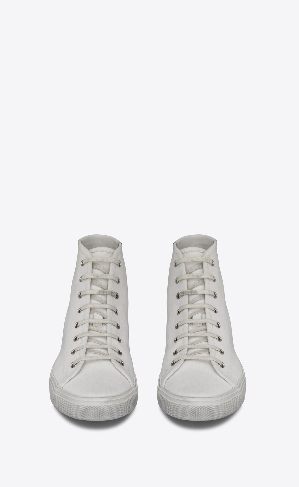 YSL Malibu Mid-top Sneakers In Canvas And Leder Weiß | 15708-BQMC