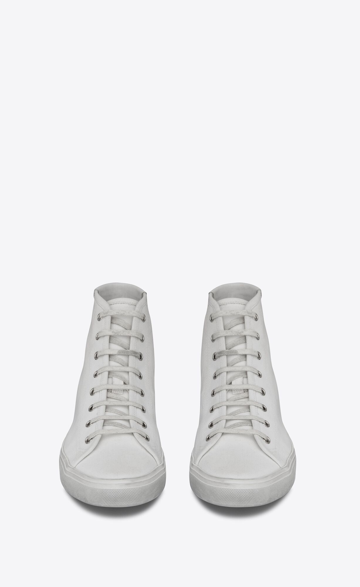 YSL Malibu Mid-top Sneakers In Canvas And Leder Weiß | 81253-COLS