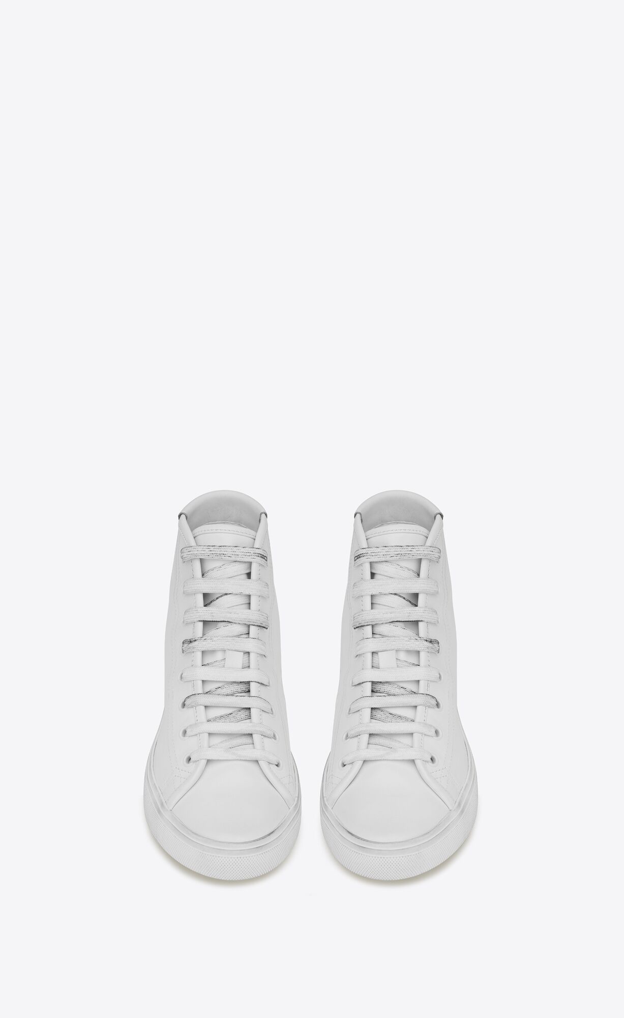 YSL Malibu Mid-top Sneakers In Smooth Leder Weiß | 16893-KWTE