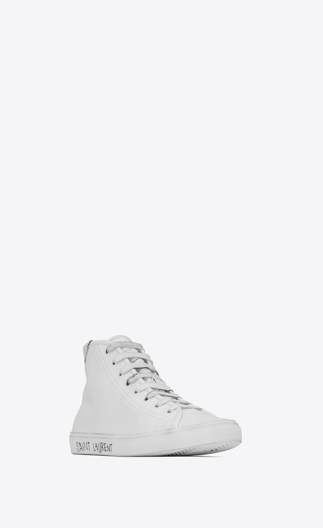 YSL Malibu Mid-top Sneakers In Smooth Leder Weiß | 16893-KWTE