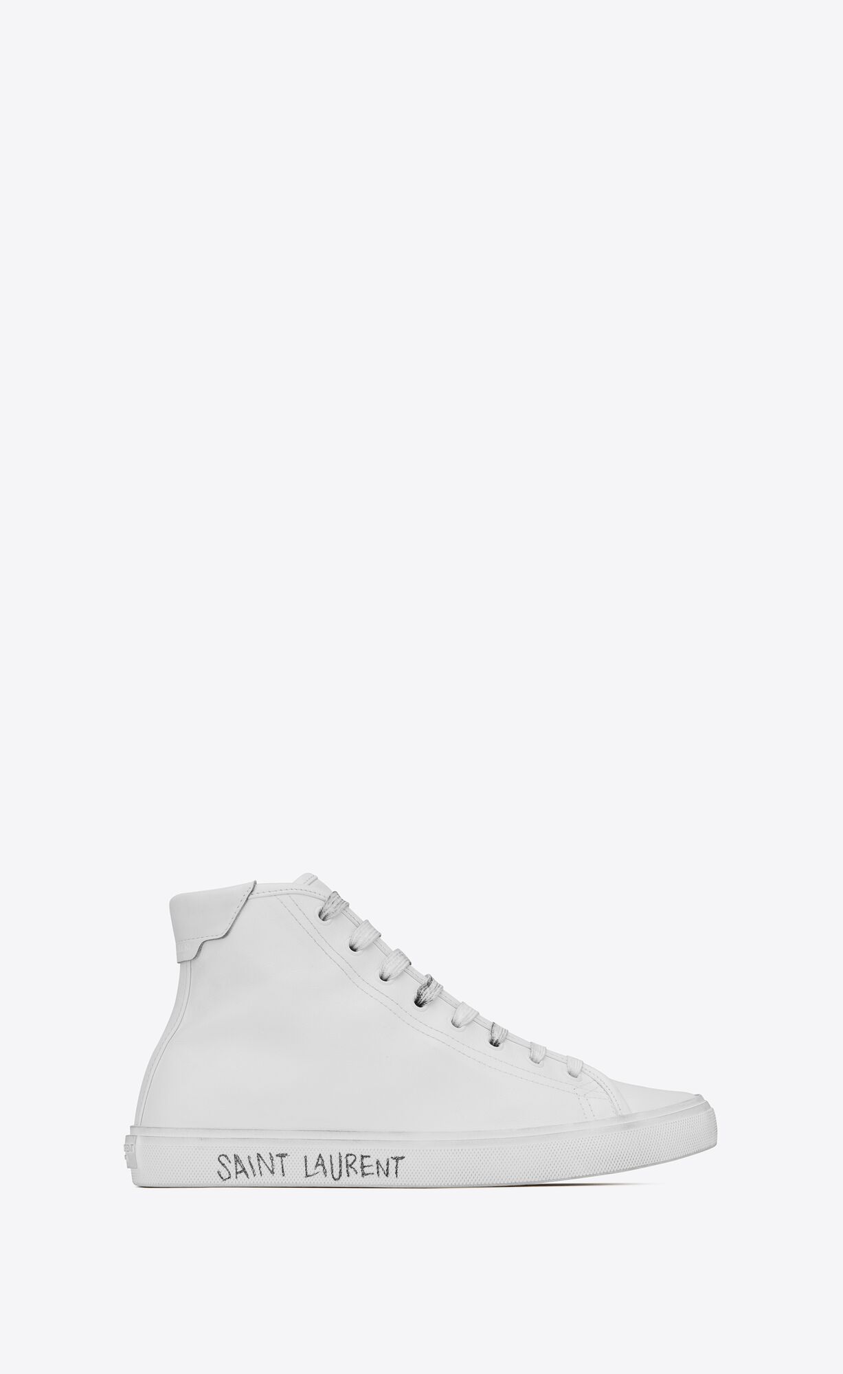 YSL Malibu Mid-top Sneakers In Smooth Leder Weiß | 16893-KWTE