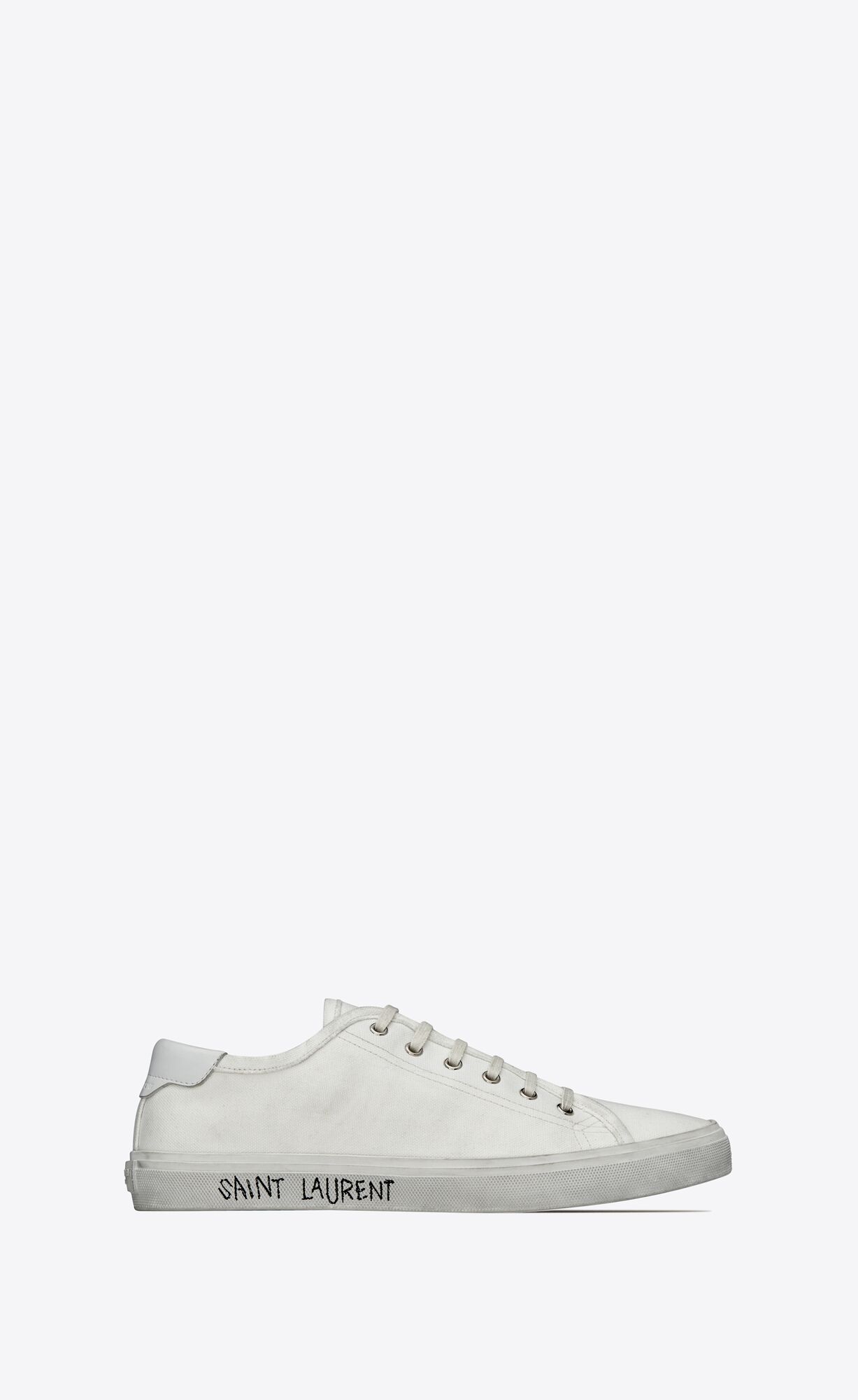 YSL Malibu Sneakers In Canvas And Leder Weiß | 39267-SHQX