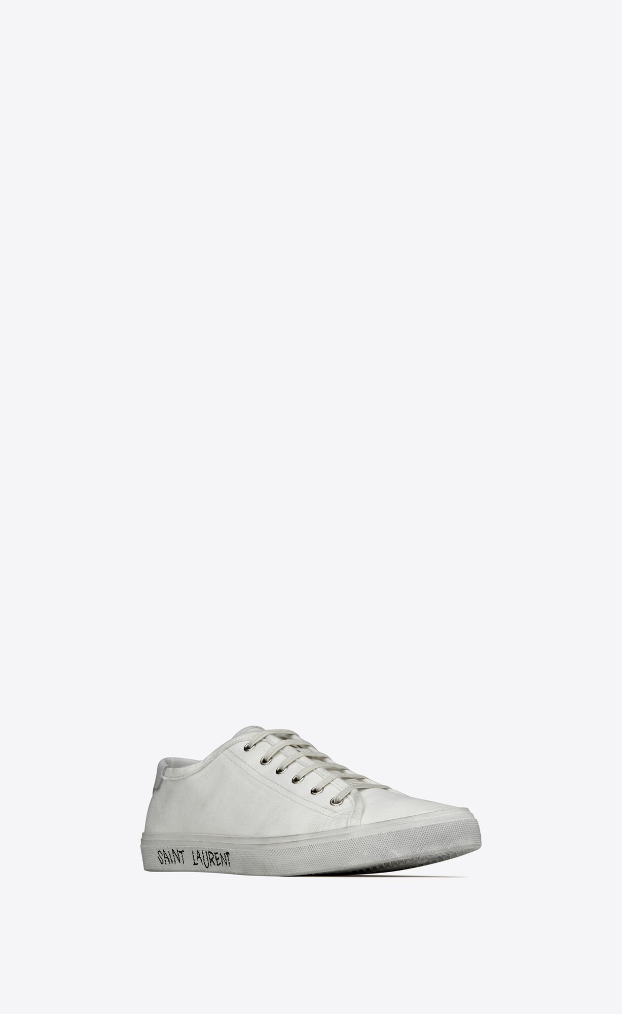 YSL Malibu Sneakers In Canvas And Leder Weiß | 79130-SEKN