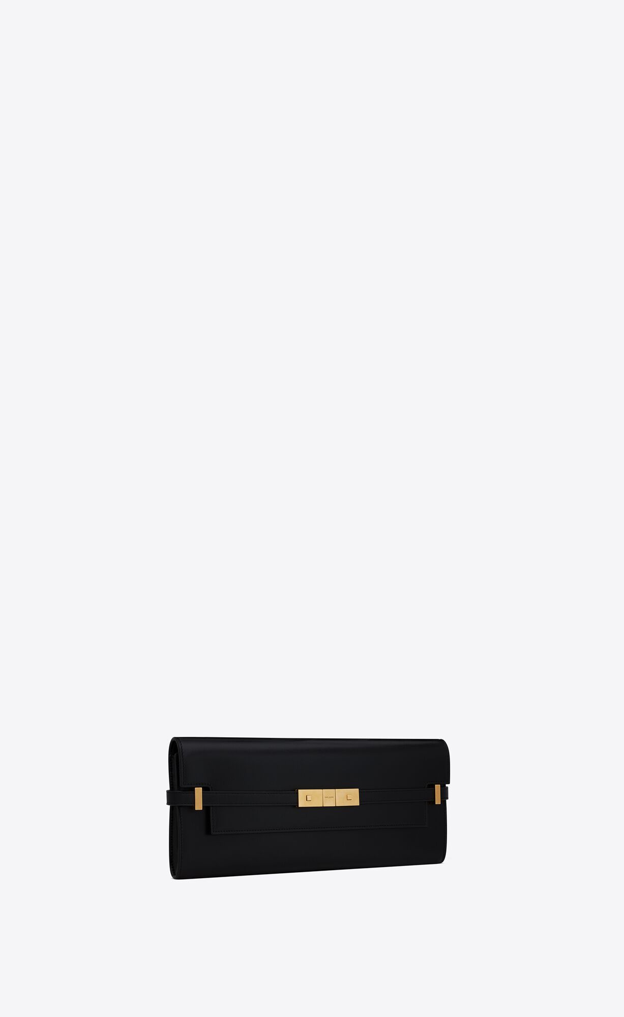 YSL Manhattan Clutch In Box Saint Laurent Leder Noir | 84501-TAVM