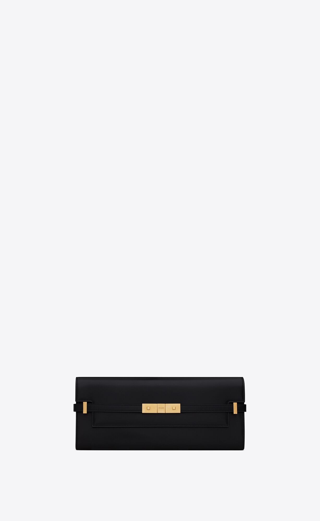 YSL Manhattan Clutch In Box Saint Laurent Leder Noir | 84501-TAVM