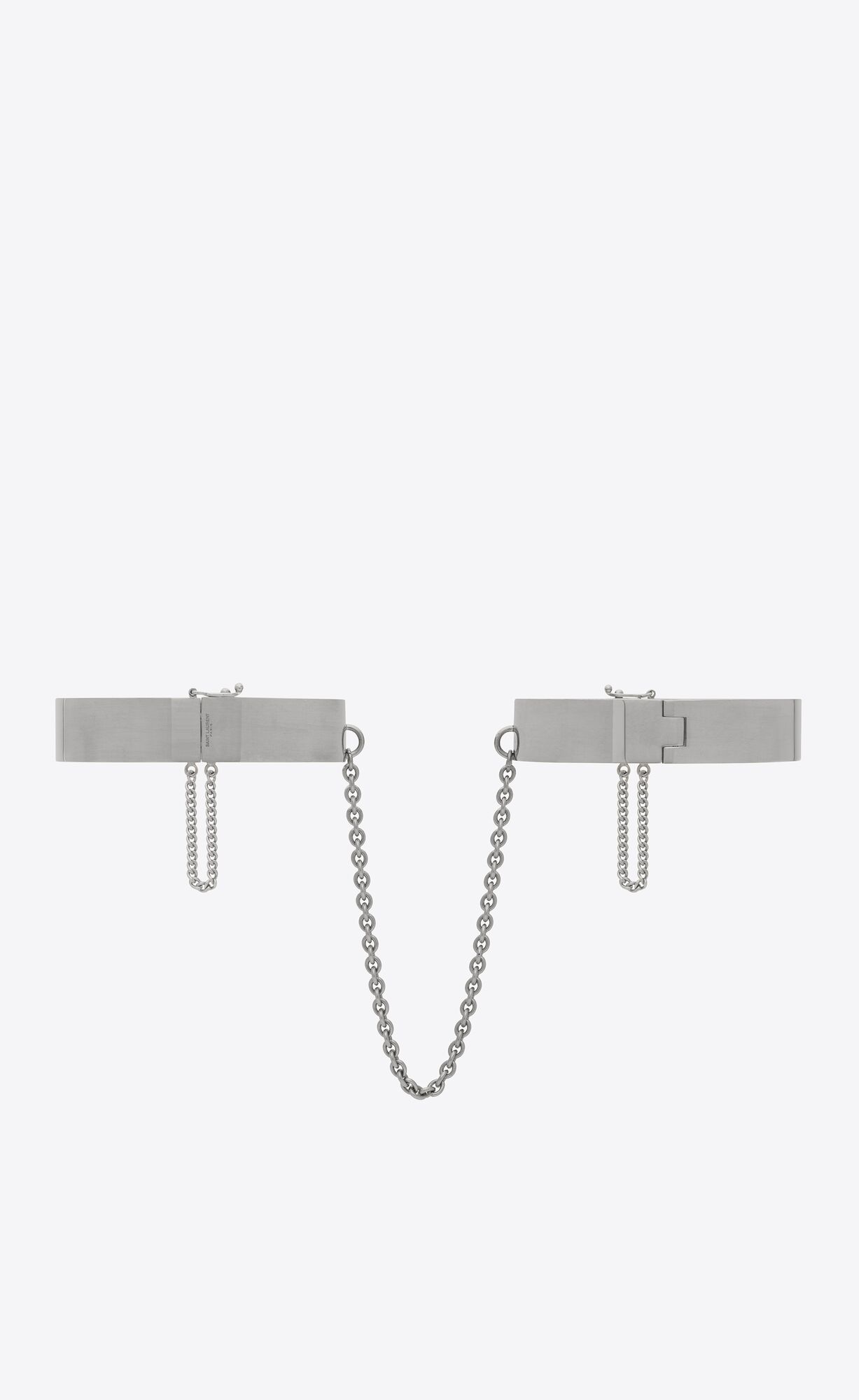 YSL Medium Double Handcuff Bracelets In Metal Palladium | 79280-NWVL