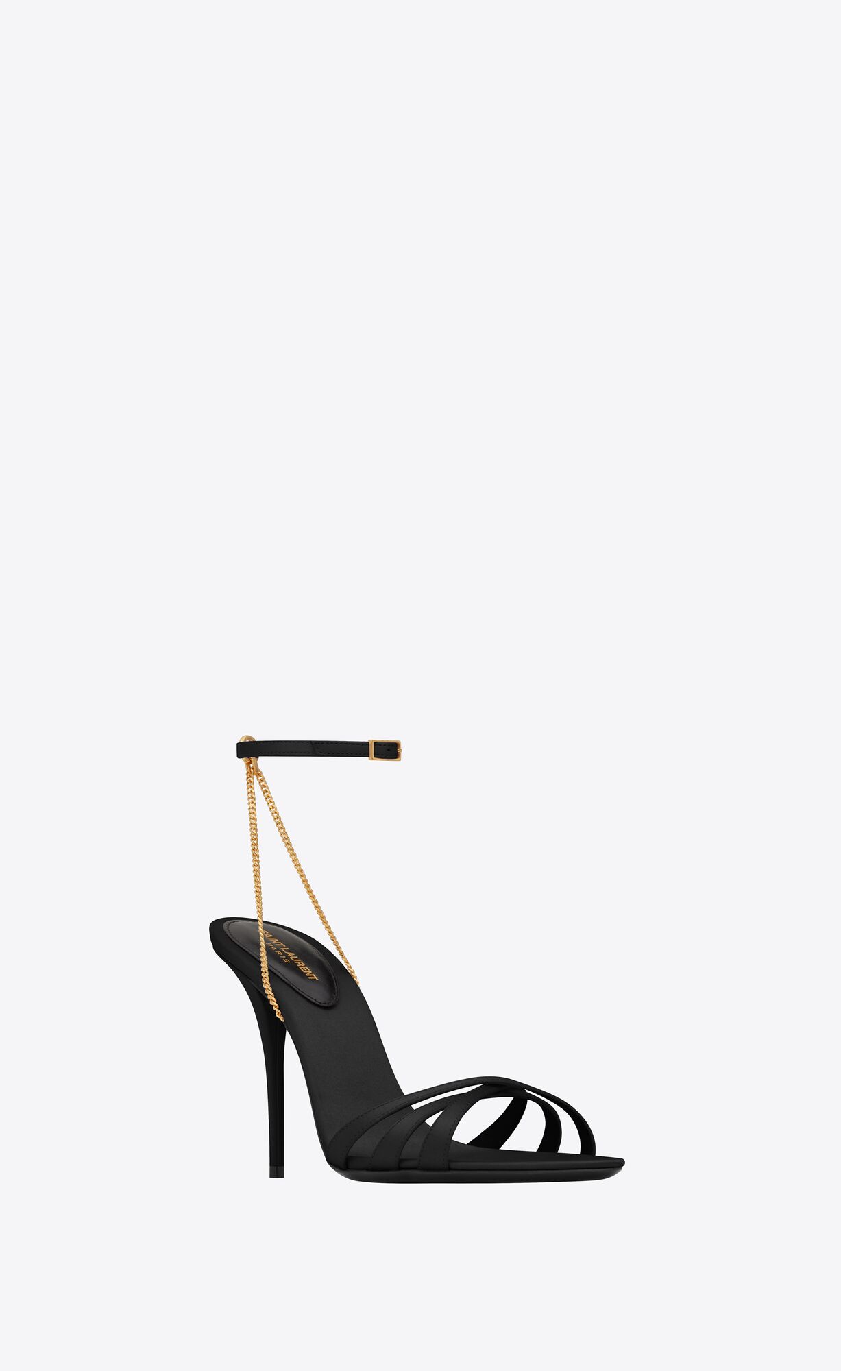 YSL Melody Sandals In Crepe Satin Schwarz | 27856-LVAX