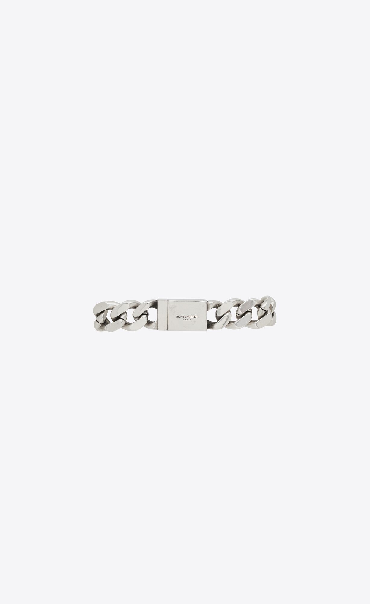 YSL Metal Curb Chain Bracelet Silber | 27648-LKIF