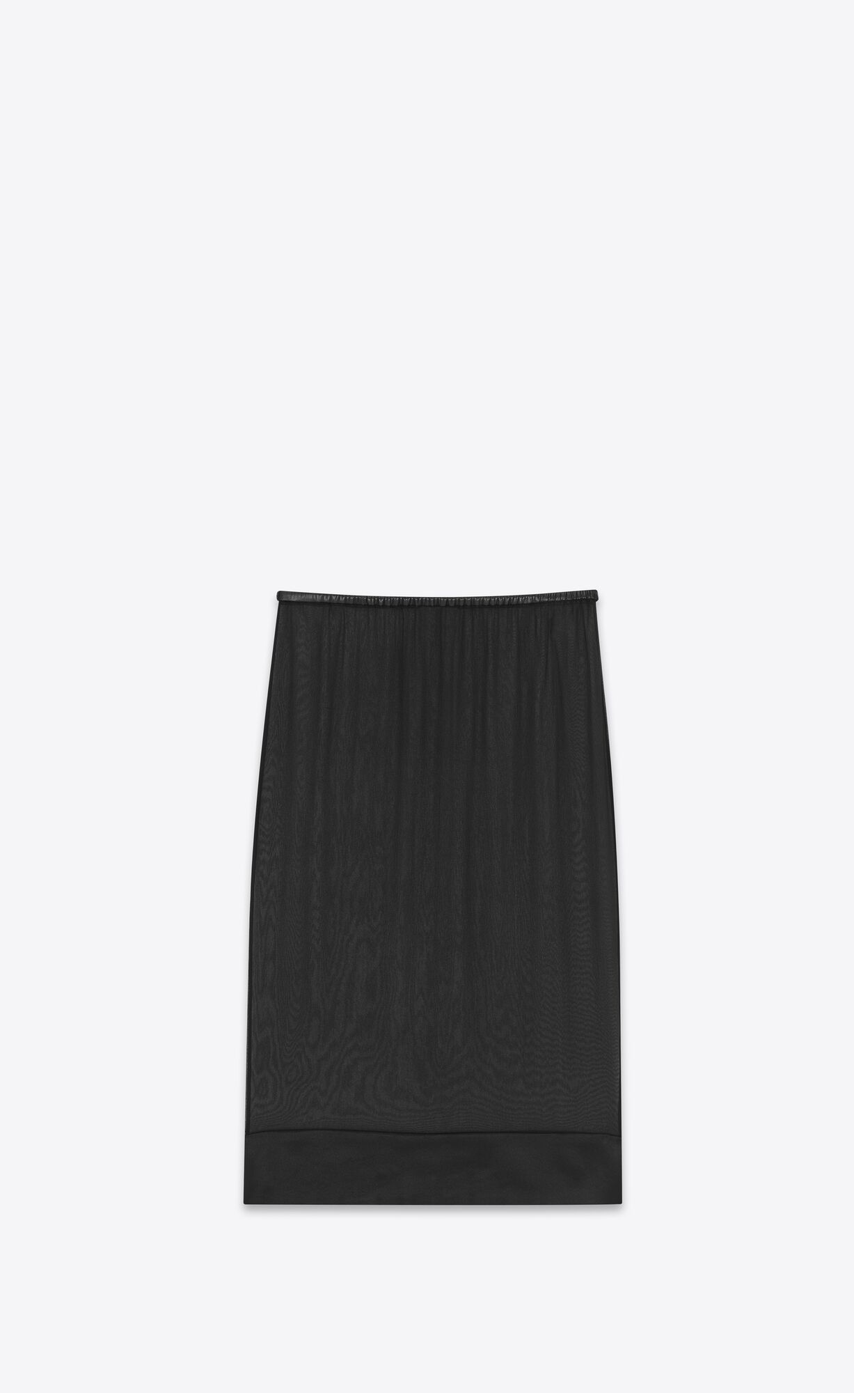 YSL Midi Skirt In Crepe Muslin Schwarz | 37425-XWAT