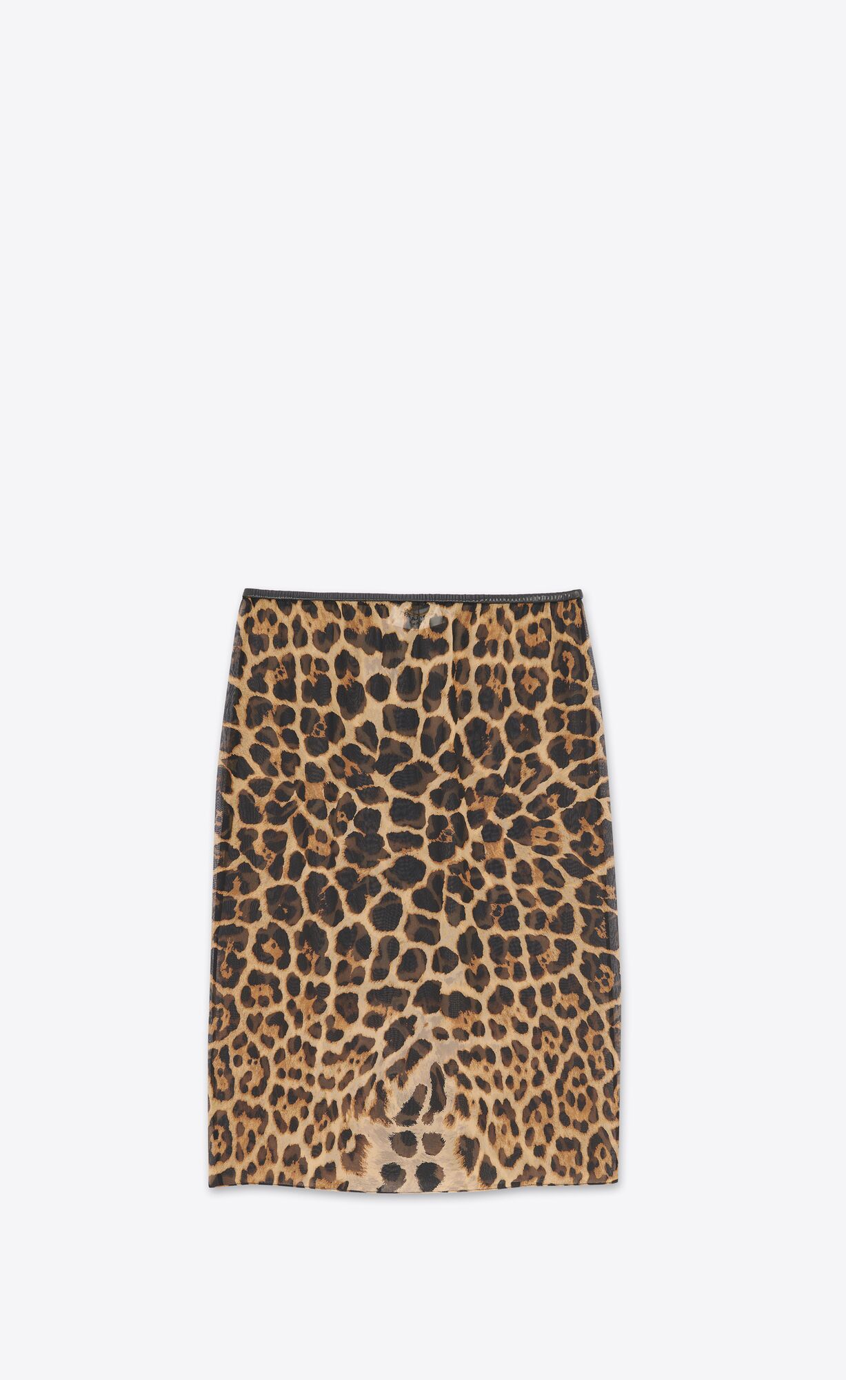 YSL Midi Skirt In Leopard Silk Georgette Leopard | 03976-GMSI