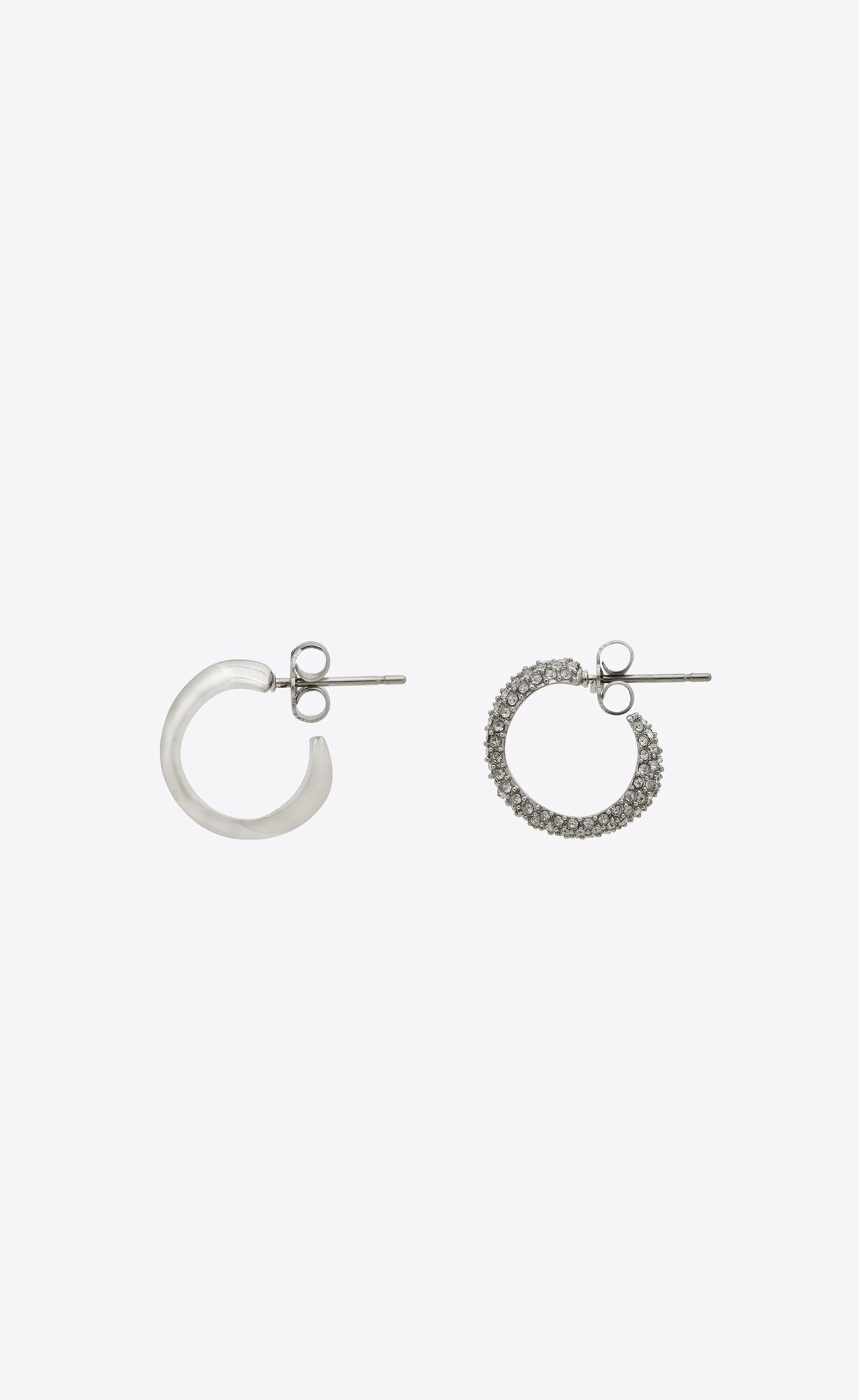 YSL Mini Hoop Earrings In Metal Palladium | 07614-BSPG