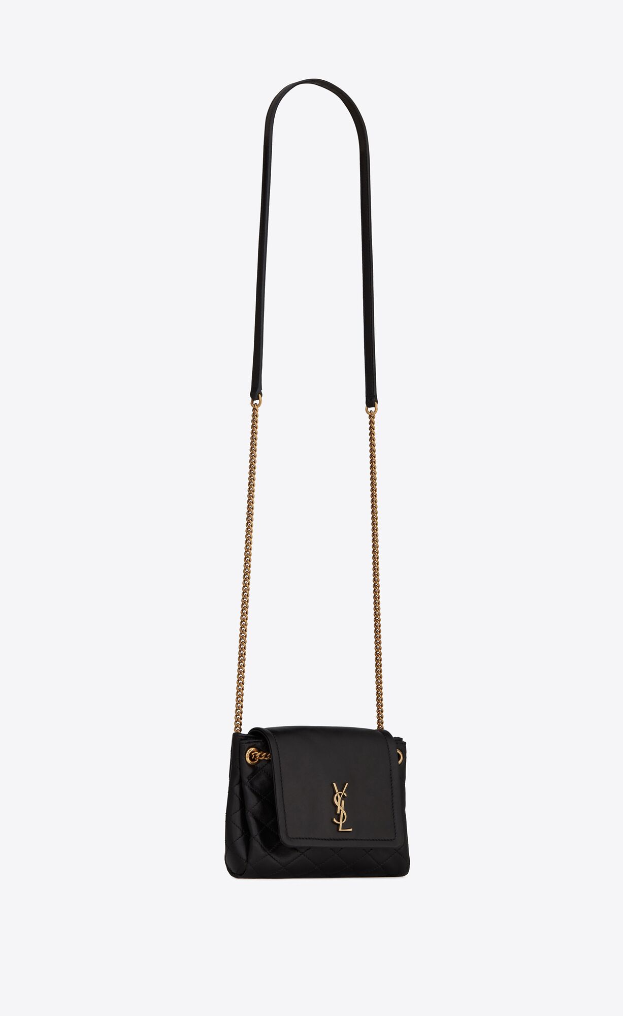 YSL Mini Nolita In Lambskin Schwarz | 96471-VWTY