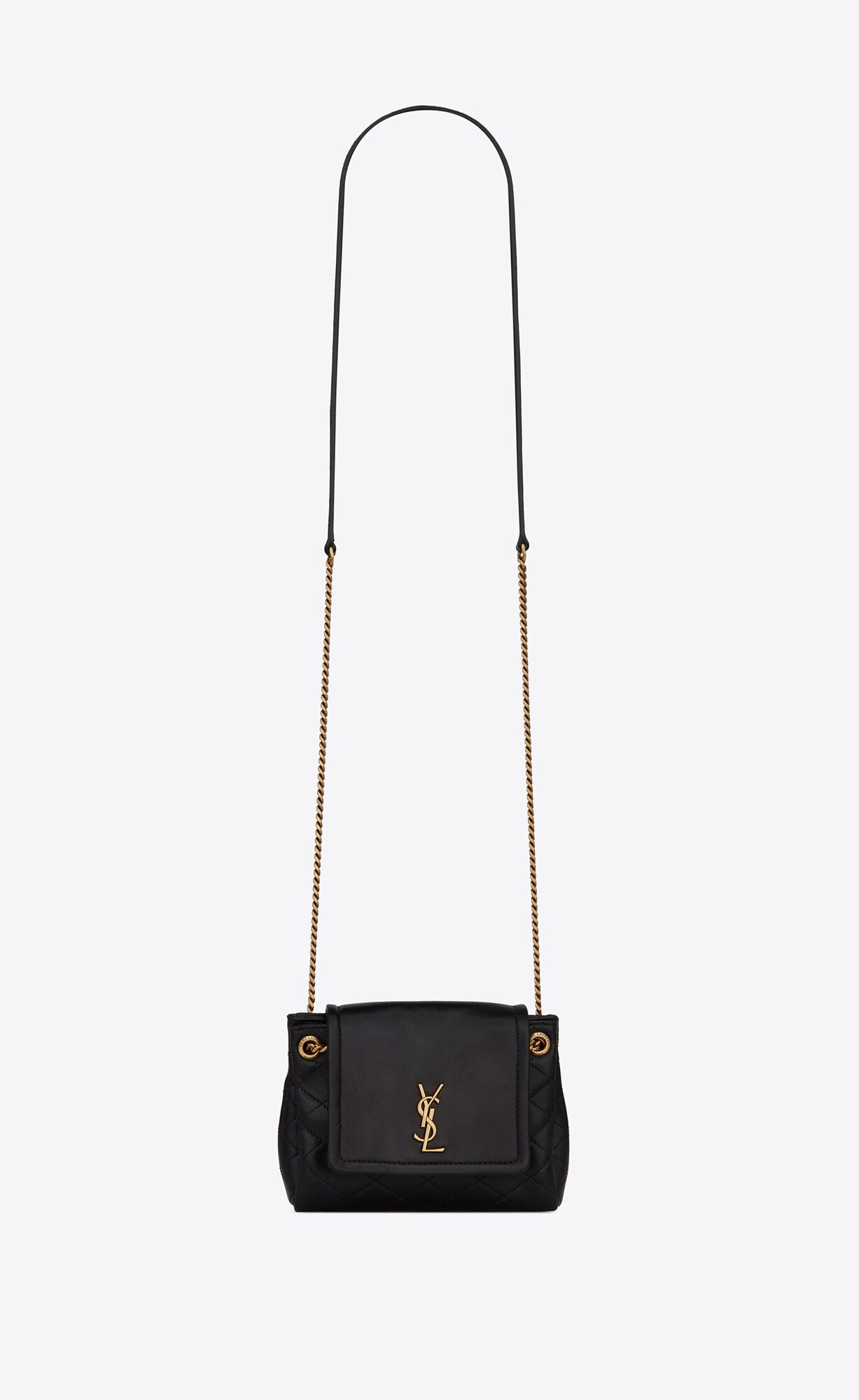 YSL Mini Nolita In Lambskin Schwarz | 96471-VWTY