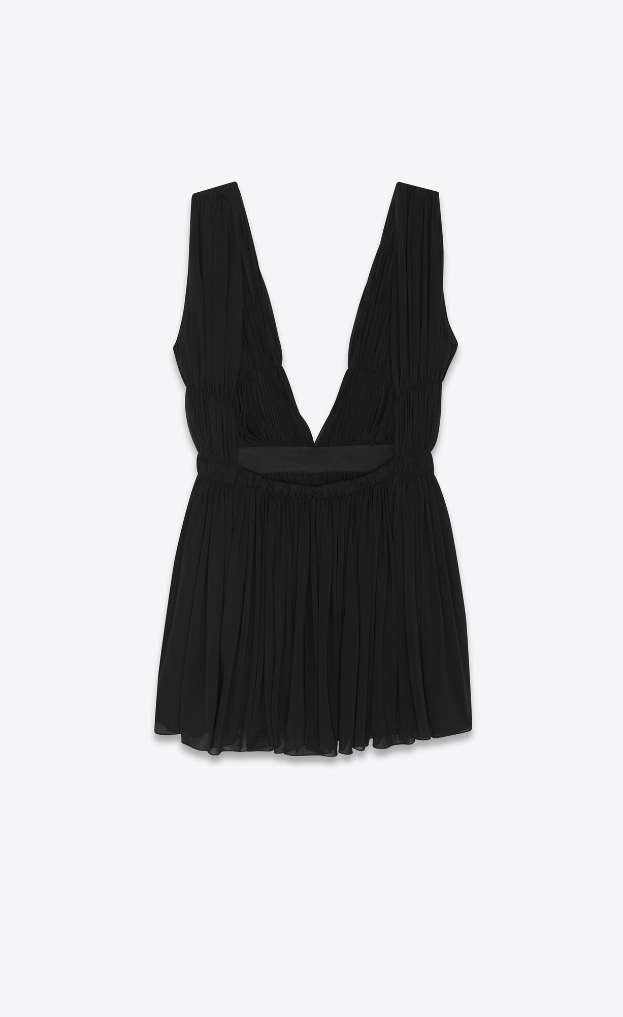 YSL Mini-dress In Jersey Voile Noir | 47521-SUEZ