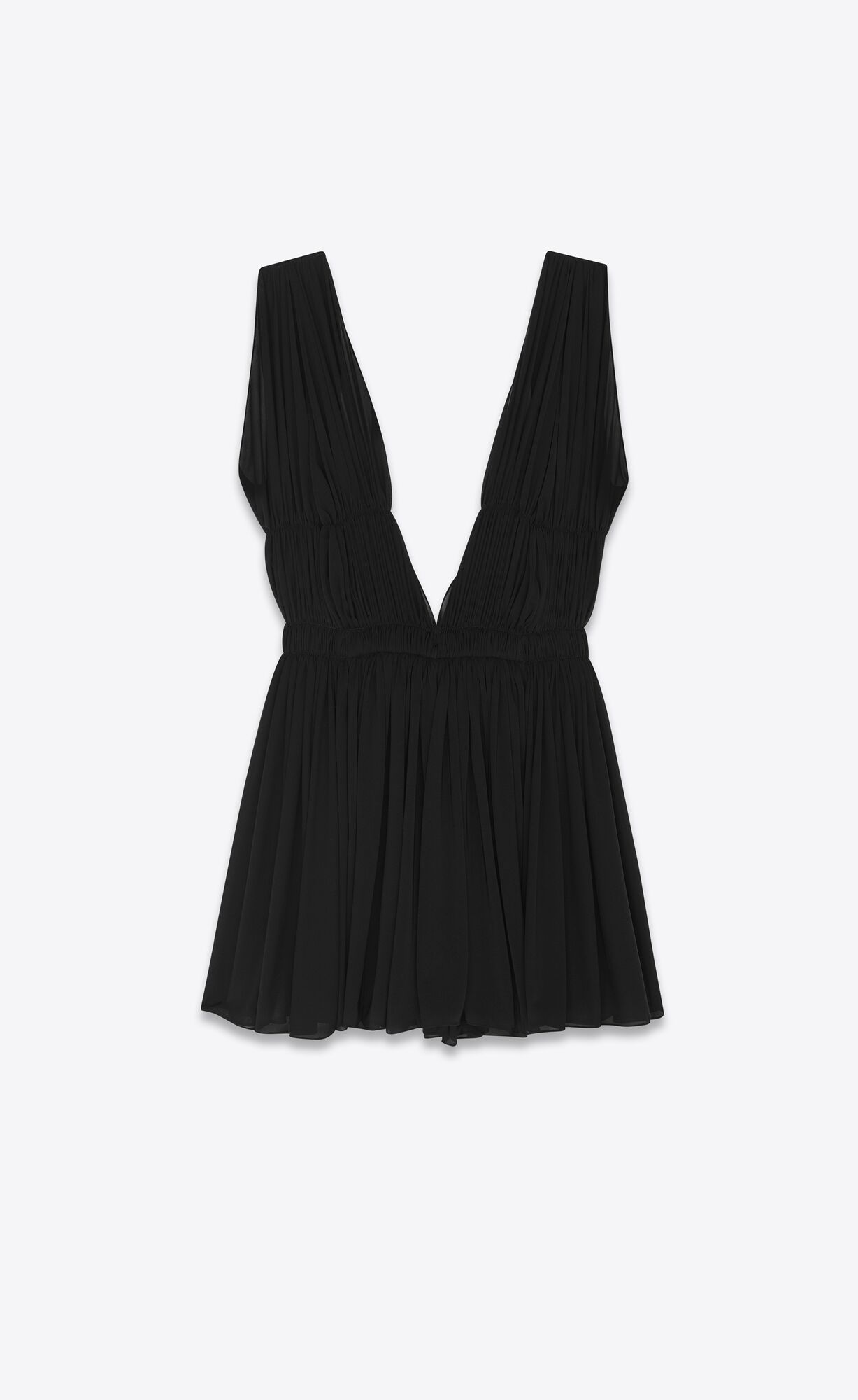 YSL Mini-dress In Jersey Voile Noir | 47521-SUEZ