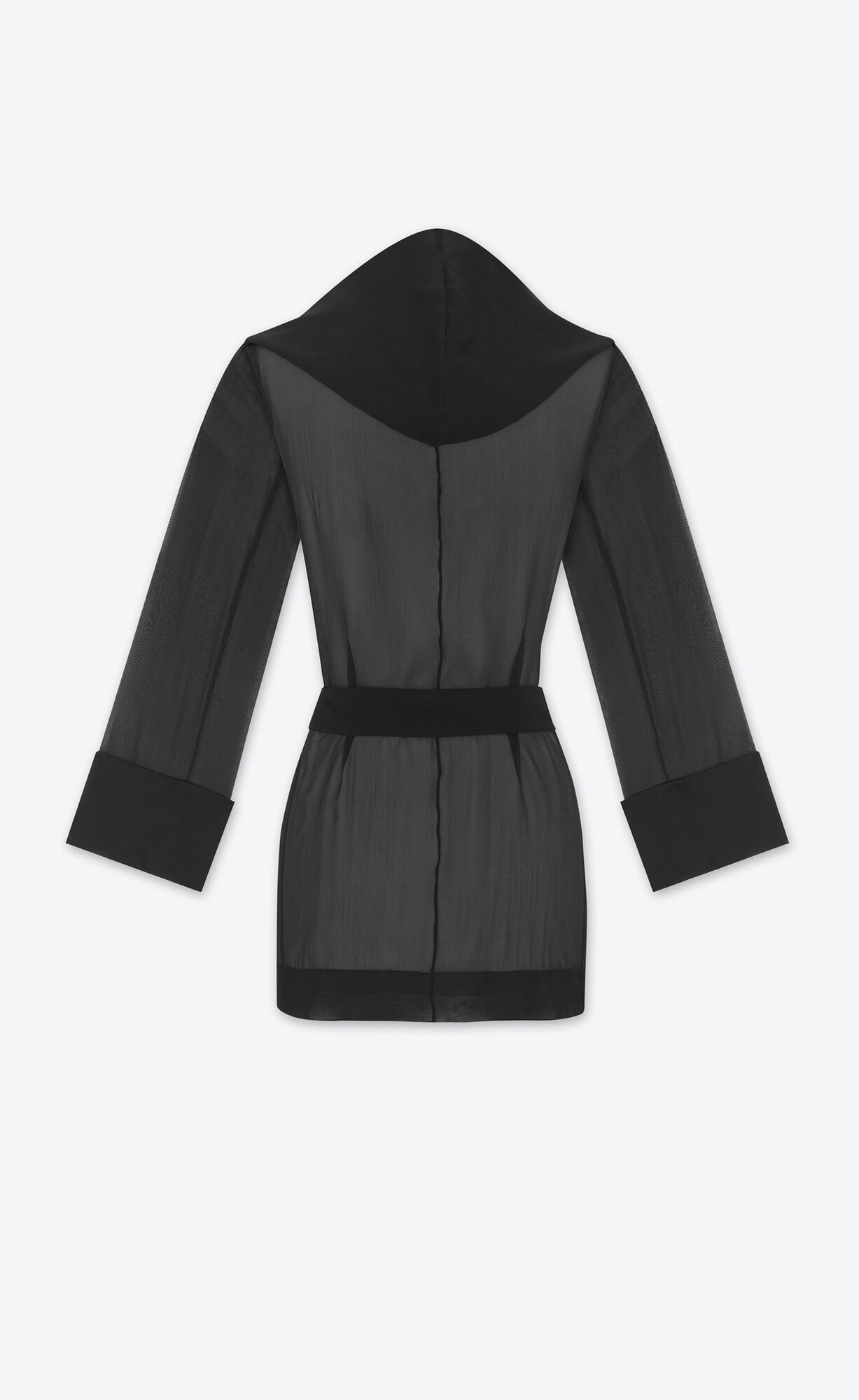 YSL Mit Kapuze Jacket In Crepe Muslin Schwarz | 45781-JTQE